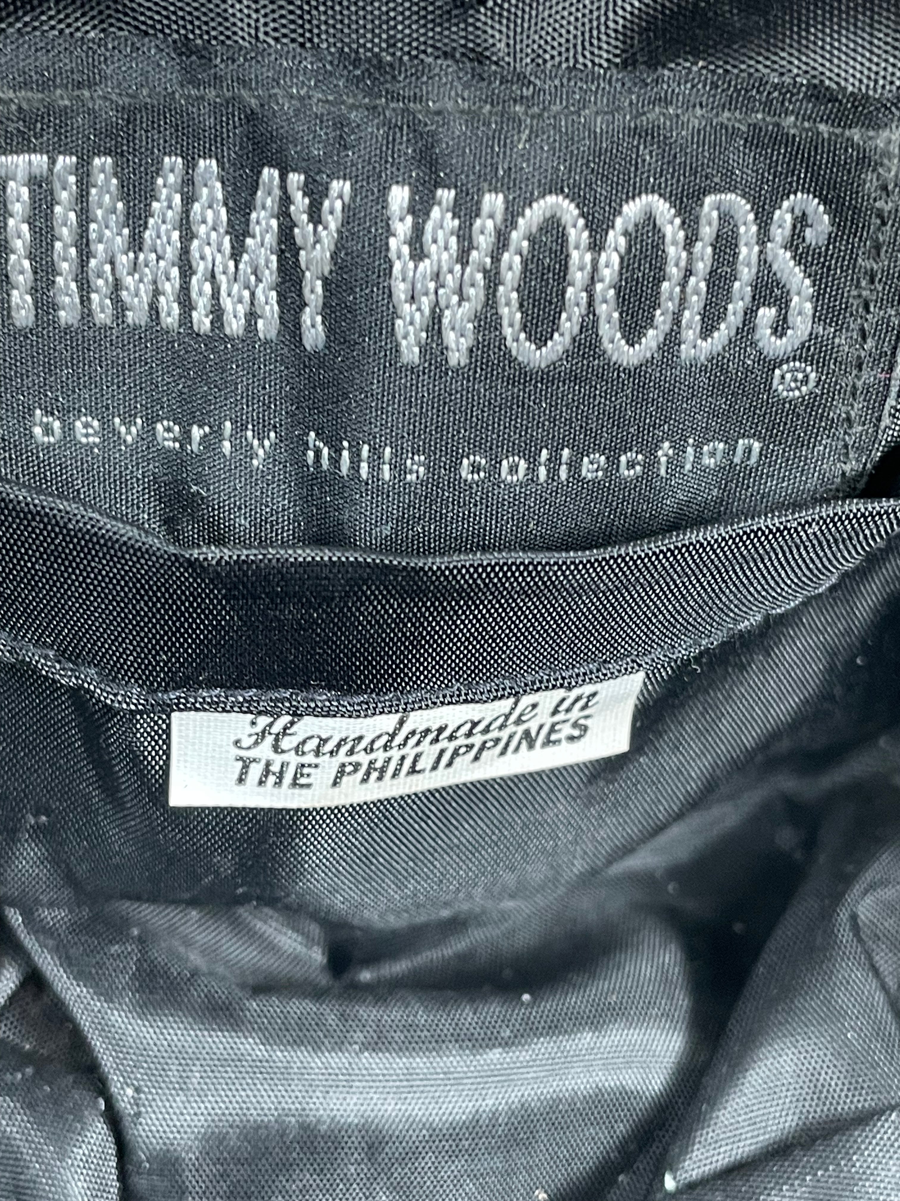 Sac à main vintage Timmy Woods Beverly Hills en bois d'acacia sculpté à la main, unique