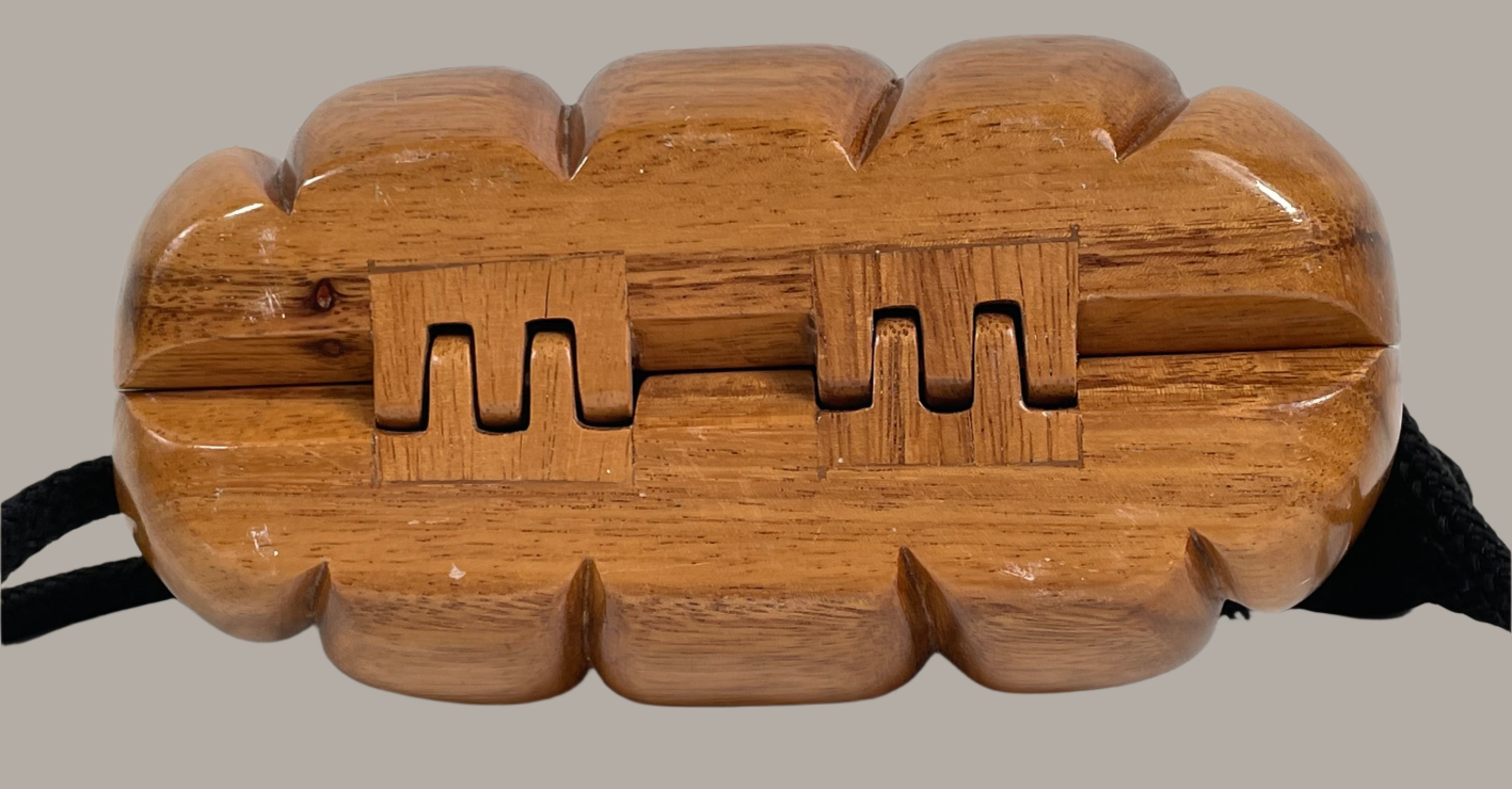 Sac à main vintage Timmy Woods Beverly Hills en bois d'acacia sculpté à la main, unique