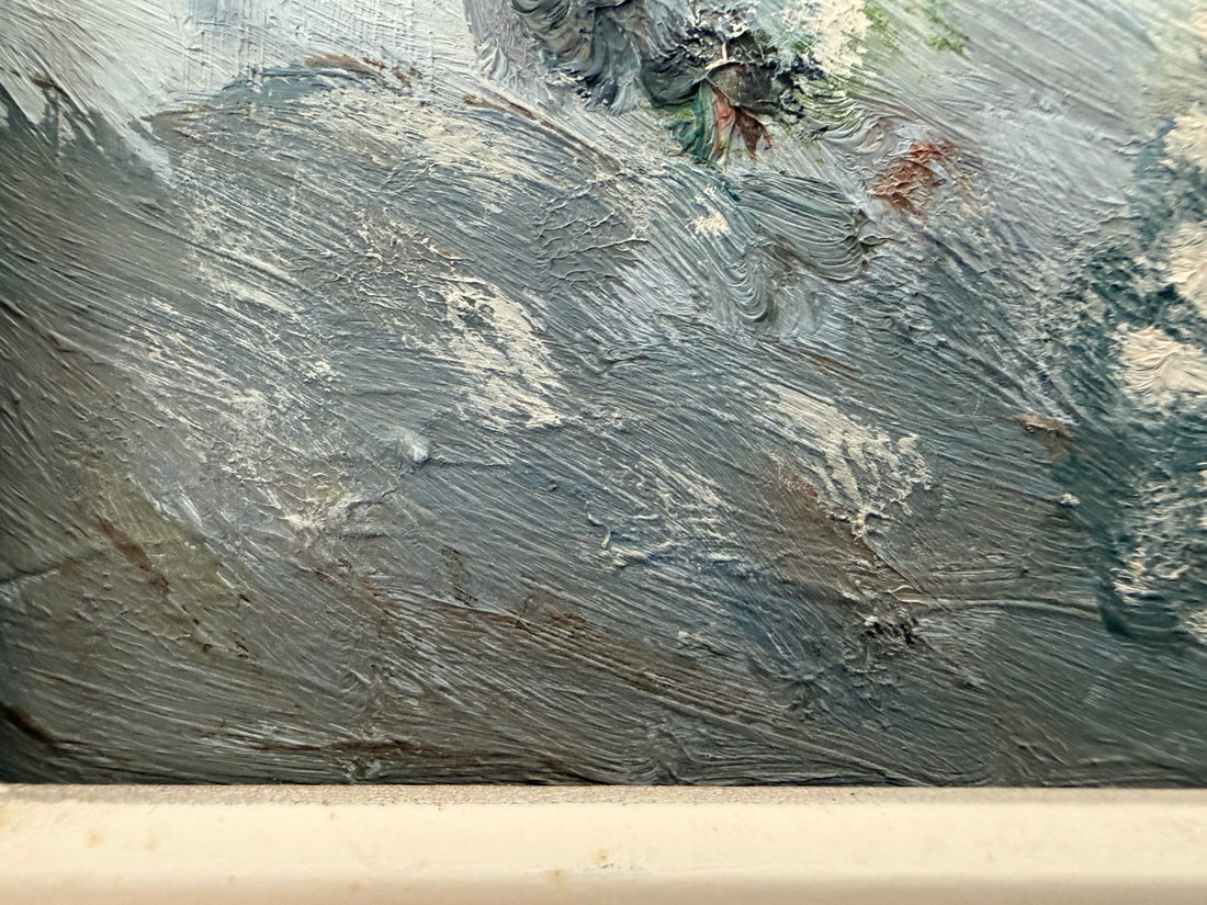 Georges Y. Boka, Winter Landscape Oil on Board, Framed.