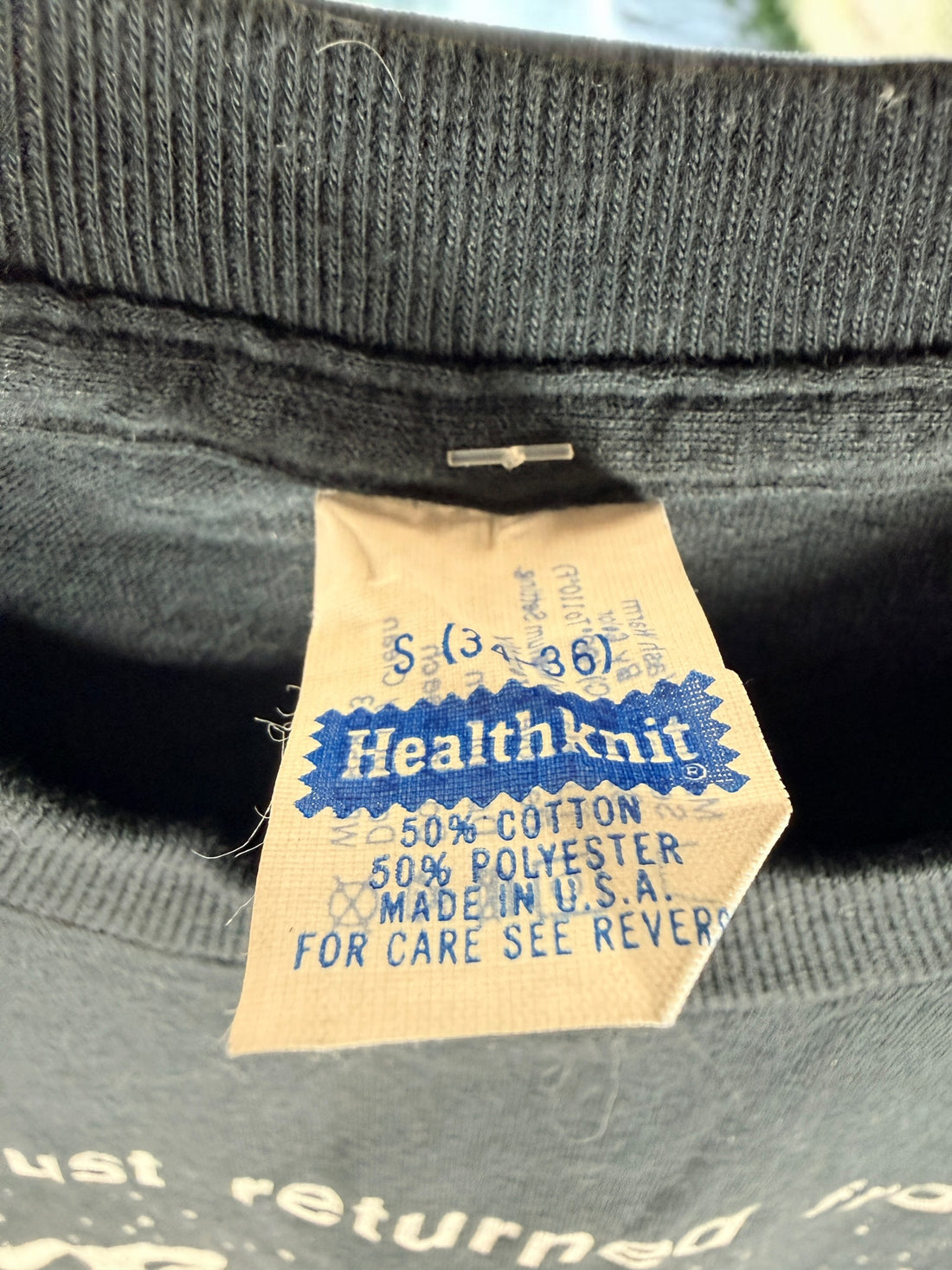 Authentic 1983 Twilight Zone vintage T-shirt on a Healthknit USA tag. Rare science fiction graphic tee featuring original artwork and classic 1980s styling.