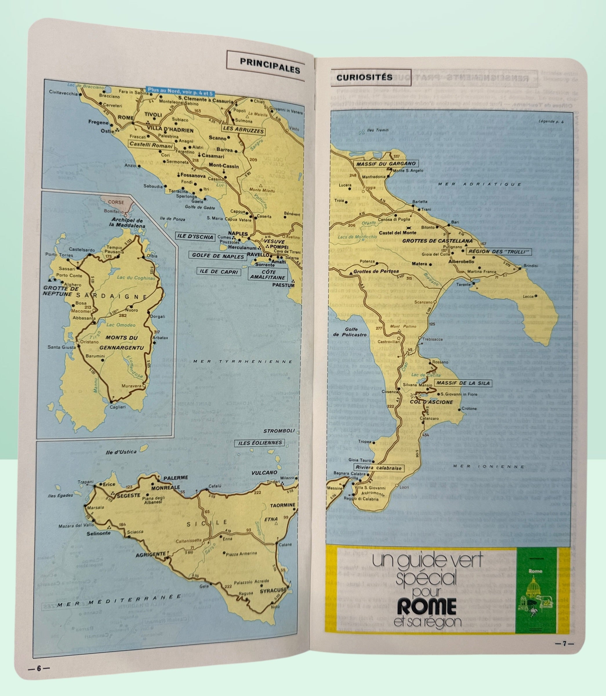 Vintage 1982 Michelin Green Guide Italie travel book in French. Collectible Michelin tourism guide featuring Italy travel information and maps.