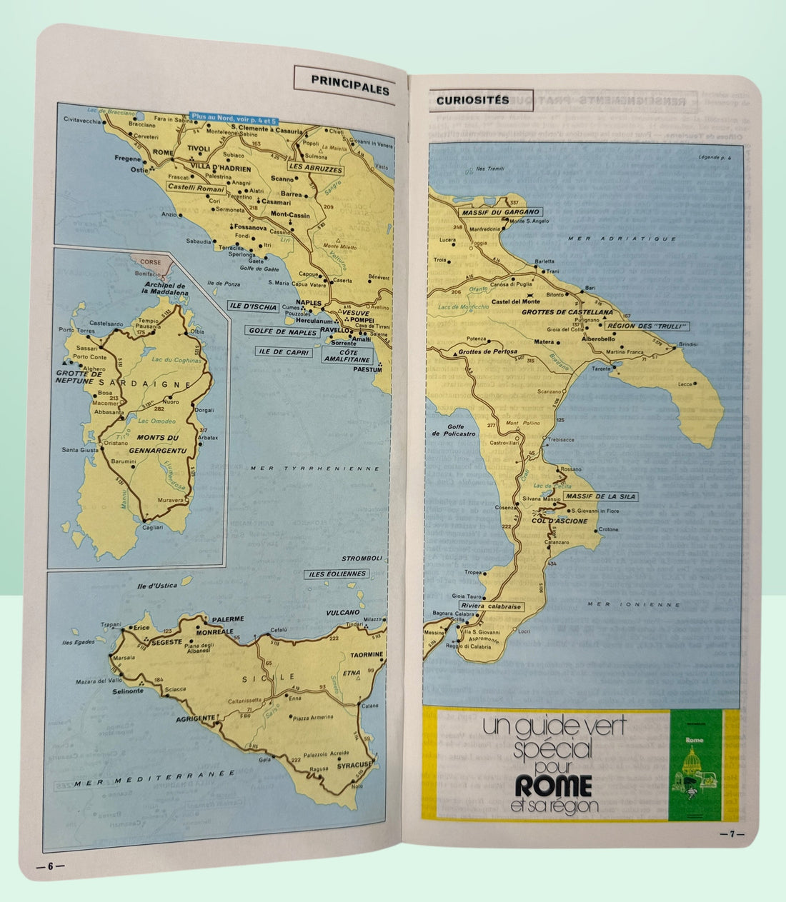 Vintage 1982 Michelin Green Guide Italie travel book in French. Collectible Michelin tourism guide featuring Italy travel information and maps.