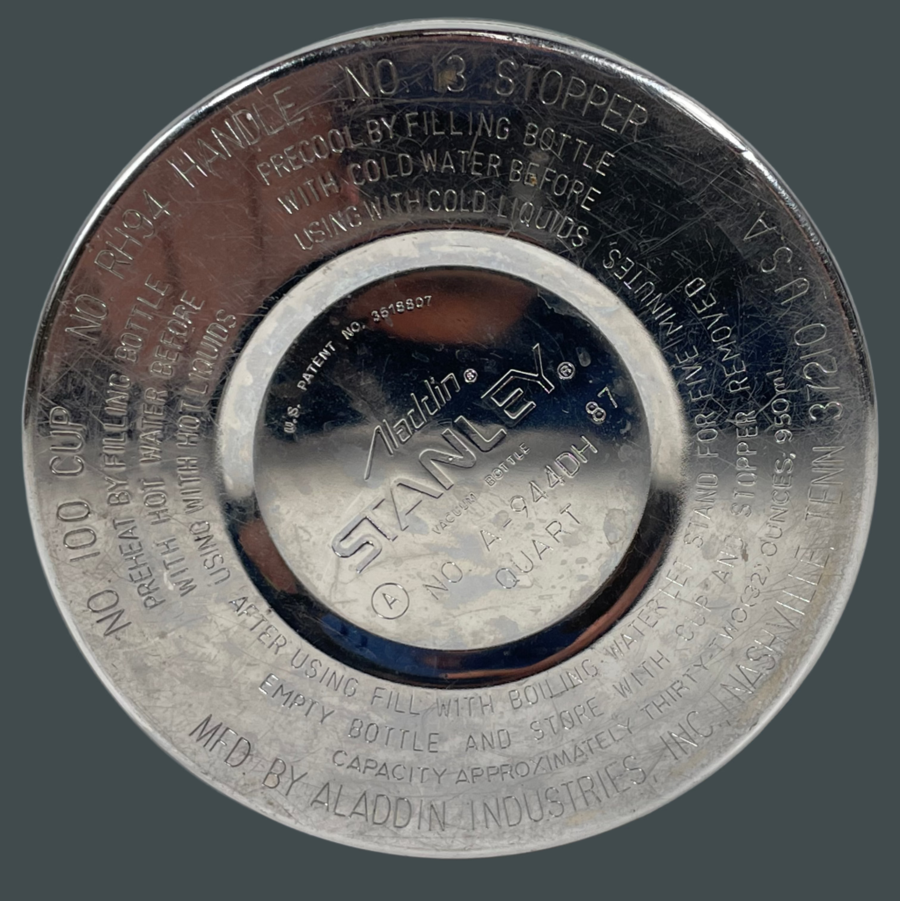 Vintage Stanley Aladdin Thermos – Hammertone Green – 1 Qt – Classic & Durable