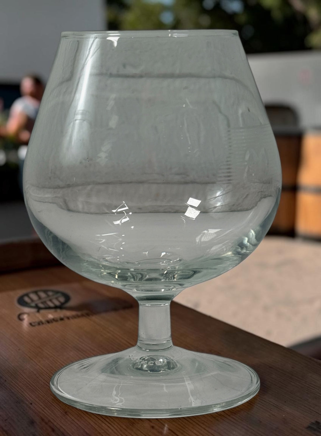 Vintage Montreal Expos 20th Anniversary snifter glasses, set of two made in France. Rare Quebec baseball memorabilia celebrating 20 years of Expos history.