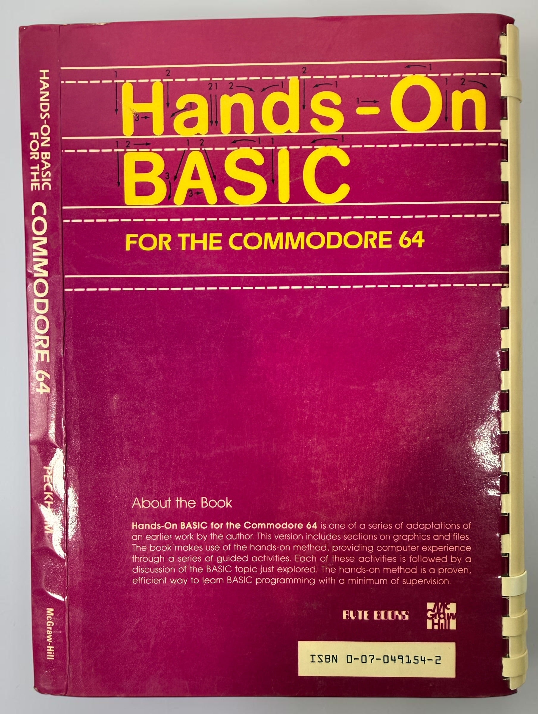 Vintage Hands-On BASIC for the Commodore 64 programming guide by Herbert Peckham. Original 1980s retro computing book for C64 collectors and enthusiasts.