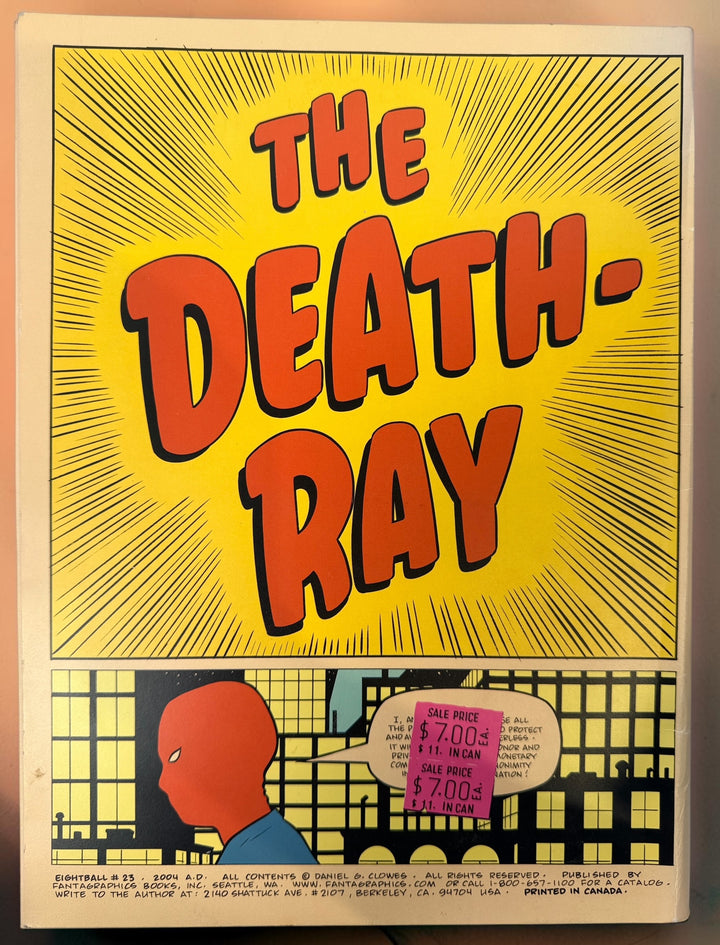 Daniel Clowes Eightball #23 The Death-Ray comic from 2004. Collectible Fantagraphics alternative comic in very good condition for readers and collectors.