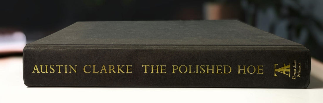 Signed Austin Clarke The Polished Hoe hardcover novel from 2002. Inscribed by the author and dated publication year. Collectible Canadian literary first-era edition.