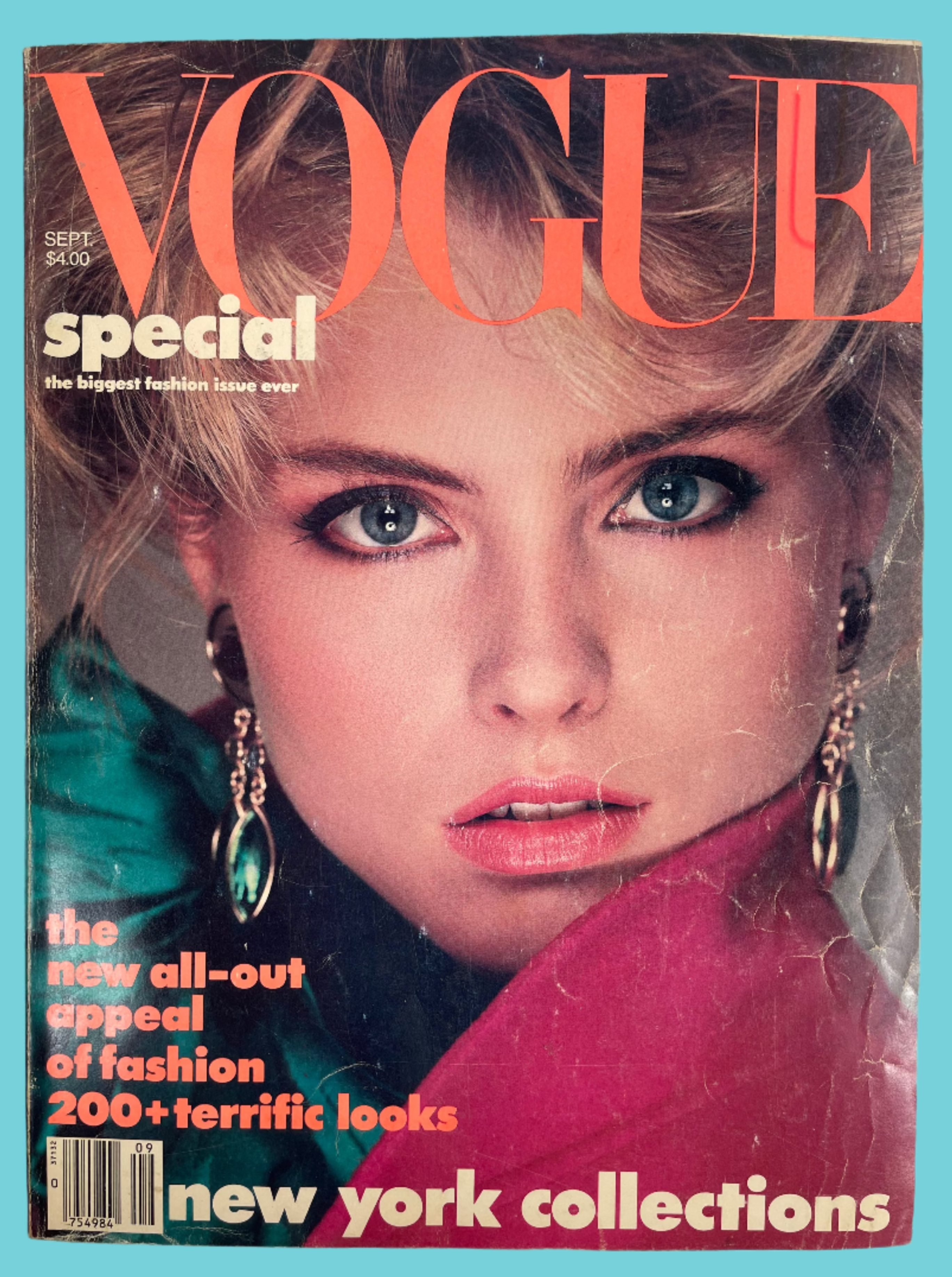 Magazine Vogue Vintage – Septembre 1984 – Avec le mannequin Kim Alexis en couverture, photographié par Richard Avedon