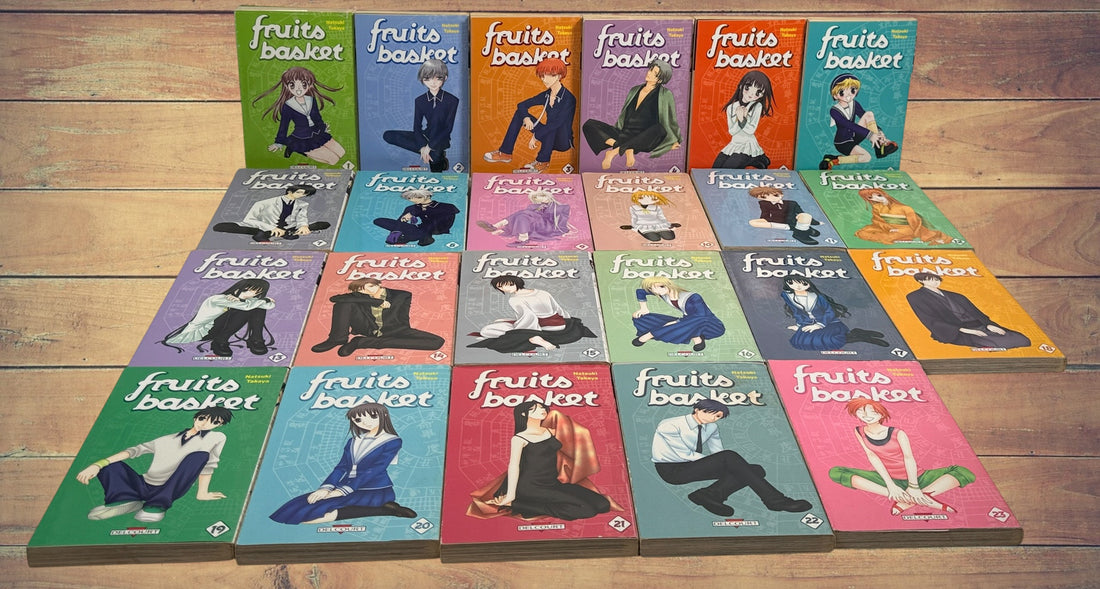Complete Fruits Basket manga collection by Natsuki Takaya. Includes all 23 French-language volumes published by Delcourt. A sought-after shojo manga set.