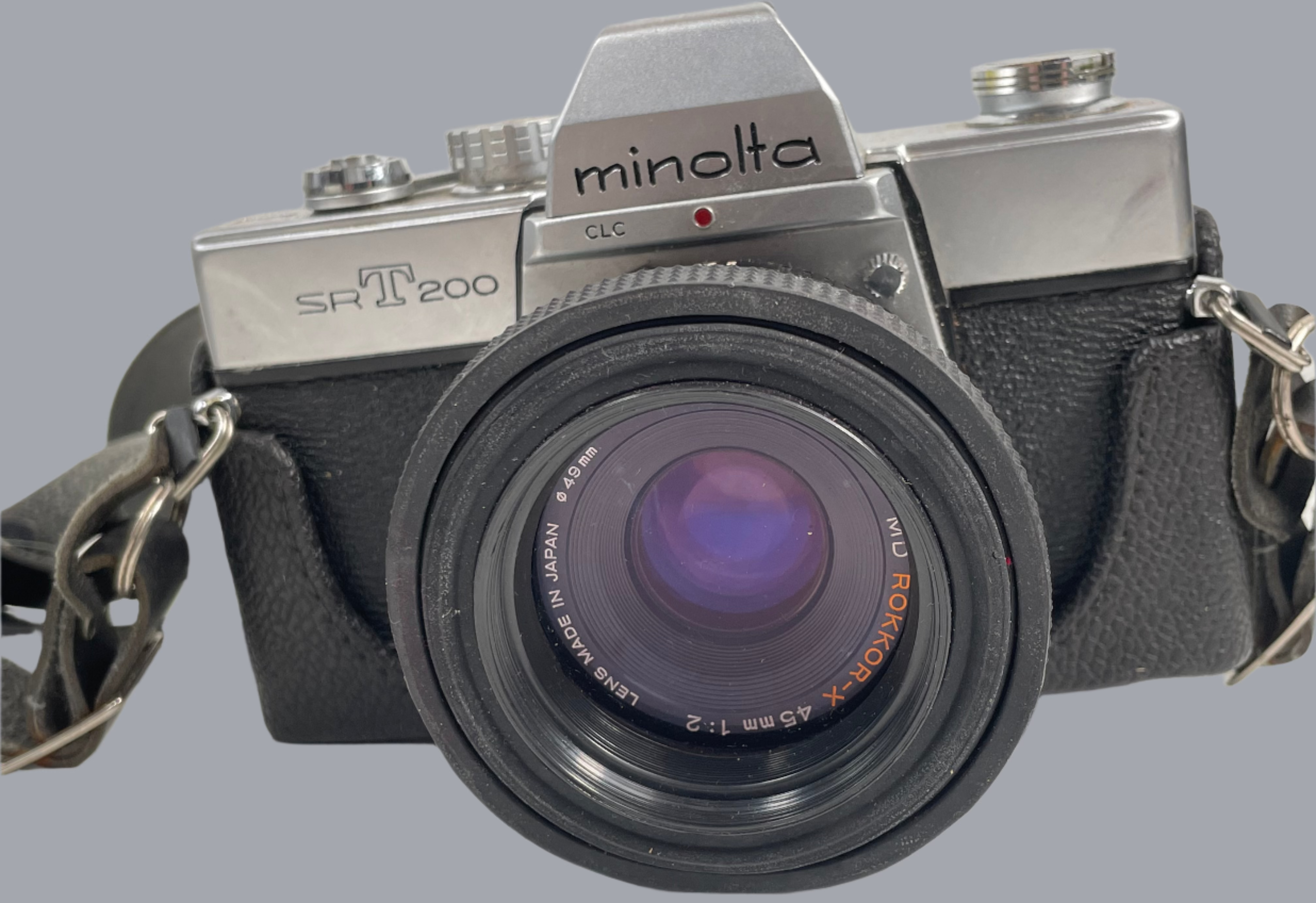Minolta SR-T 200 Film Camera Kit – 2 Lenses (45mm & 135mm) + Flash, Filters, Grip, Shutter Cable