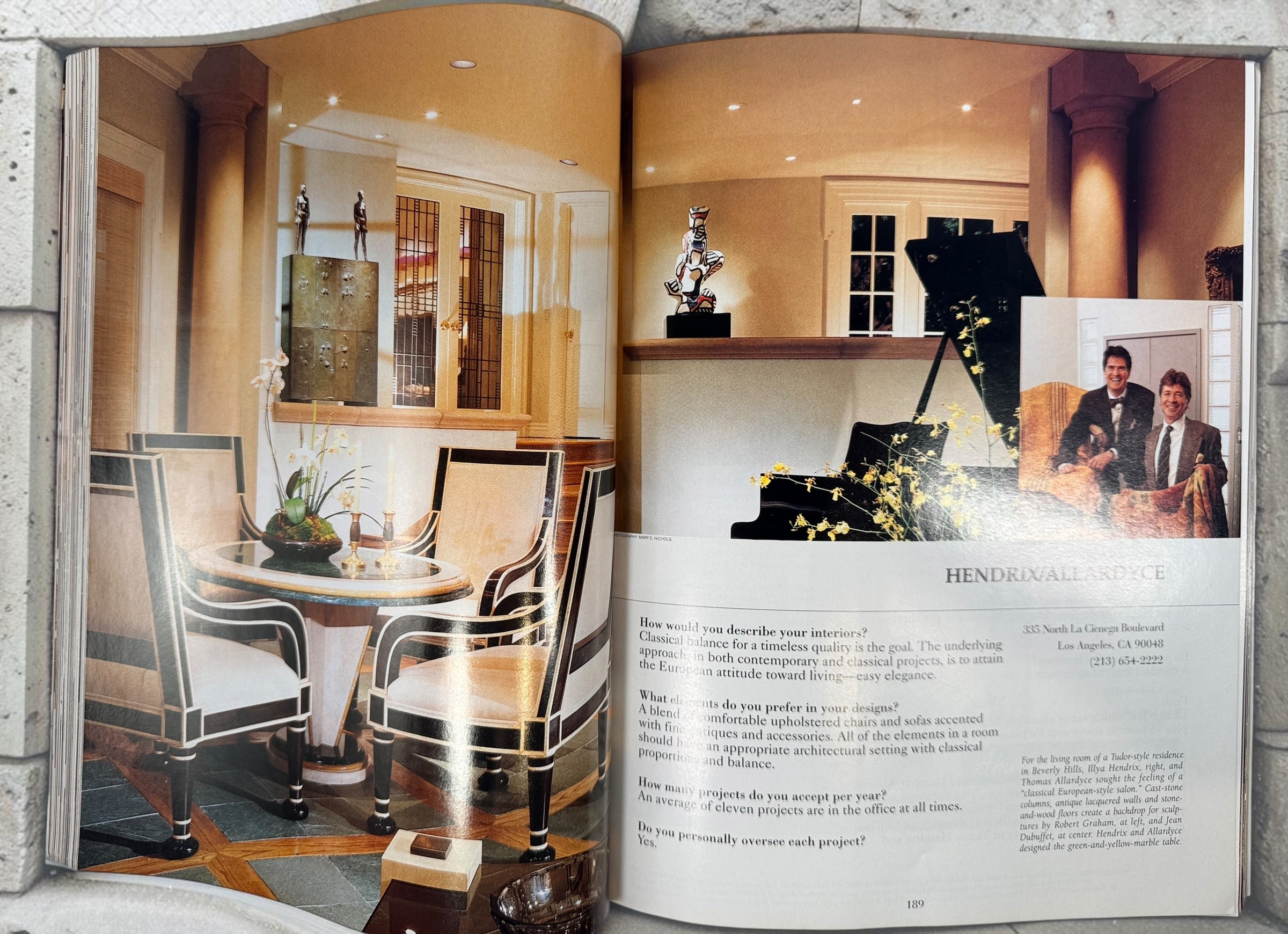 1990 Architectural Digest The AD 100 featuring leading interior designers, luxury homes, antiques, showrooms, and classic design inspiration.