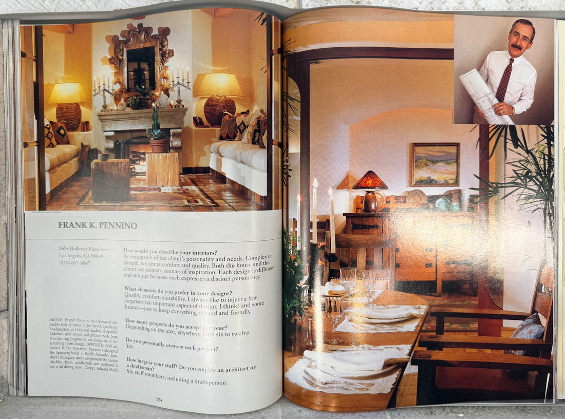 1990 Architectural Digest The AD 100 featuring leading interior designers, luxury homes, antiques, showrooms, and classic design inspiration.