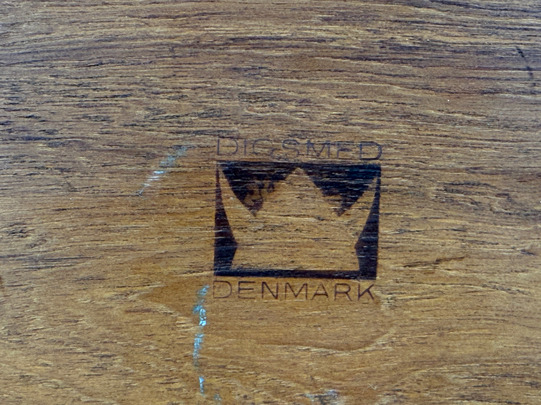 Mid-century Digsmed Danish teak serving tray, 22.5”, marked Denmark. Classic Scandinavian modern design for charcuterie or bar service.