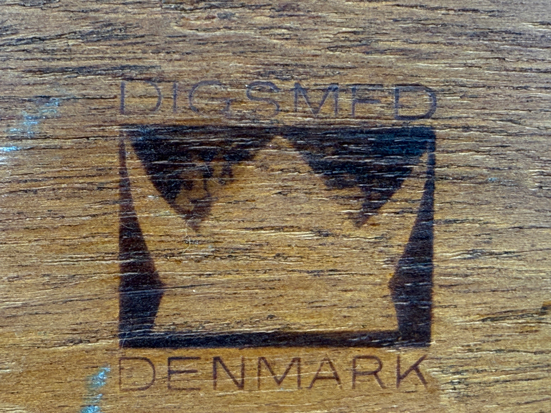 Mid-century Digsmed Danish teak serving tray, 22.5”, marked Denmark. Classic Scandinavian modern design for charcuterie or bar service.