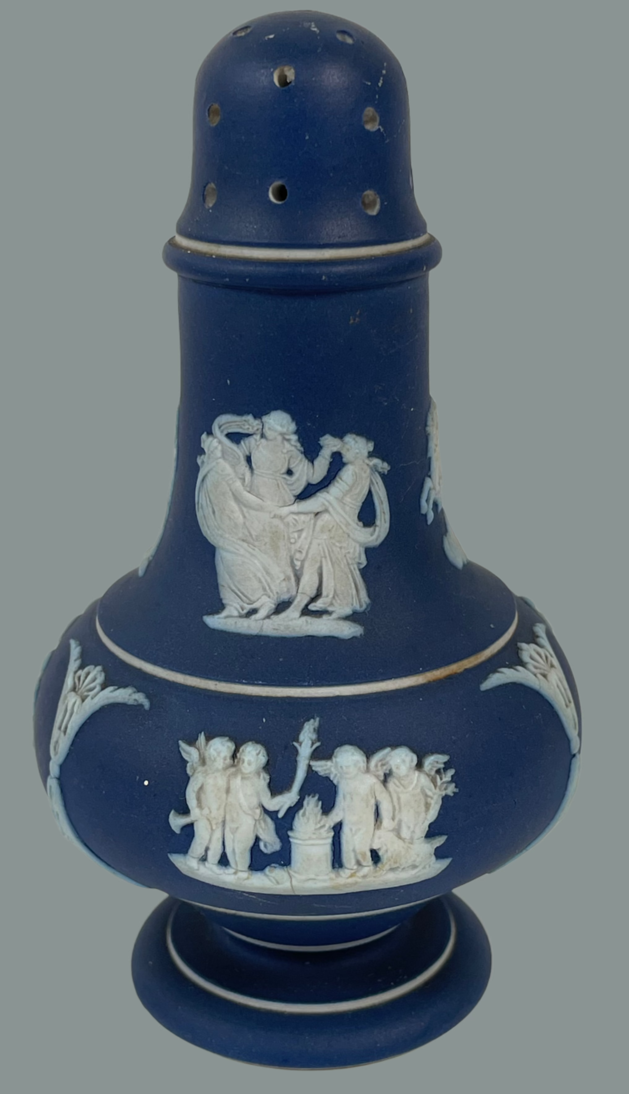 Mid-Century Wedgwood Jasperware Shakers – Blue & White Pair