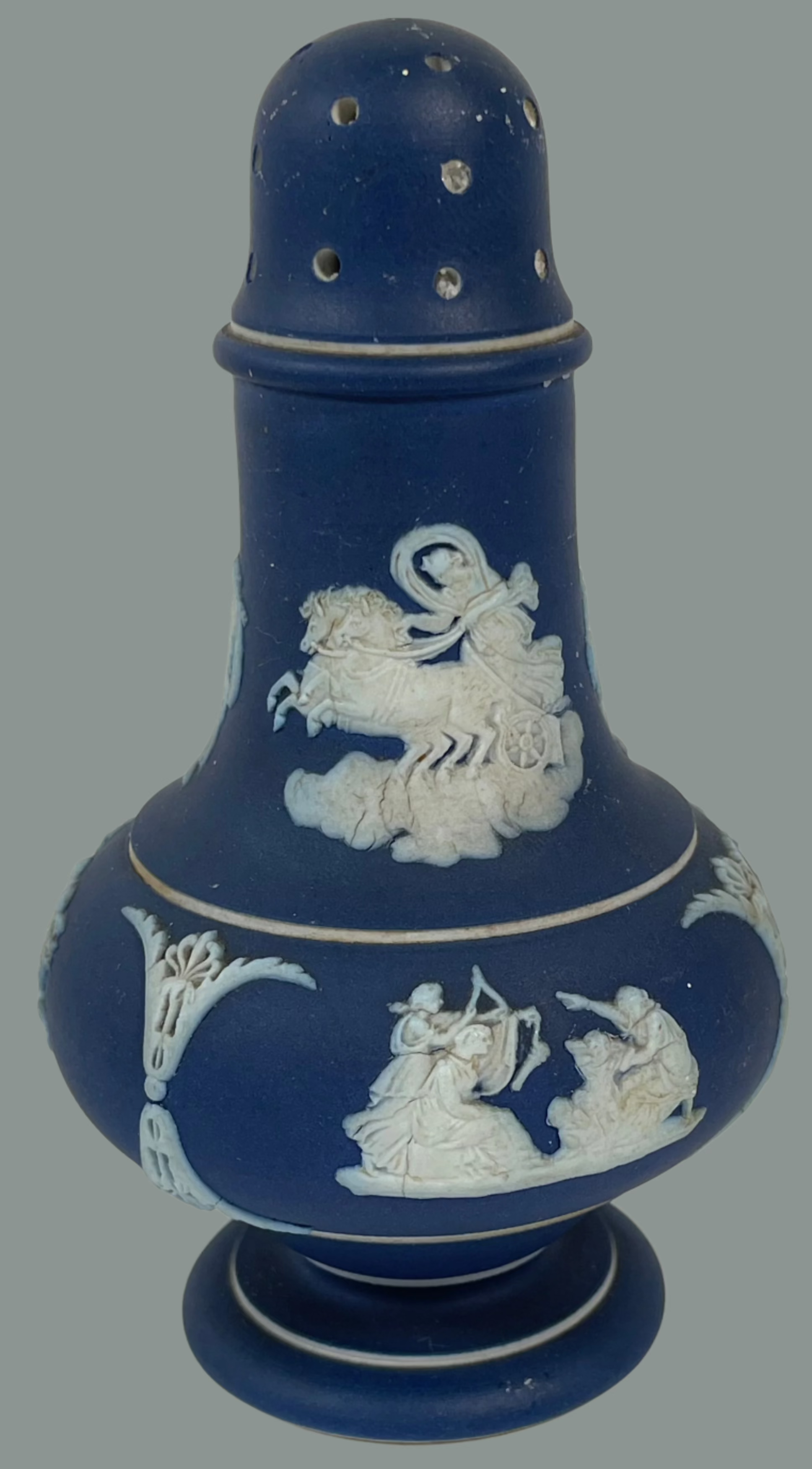 Mid-Century Wedgwood Jasperware Shakers – Blue & White Pair