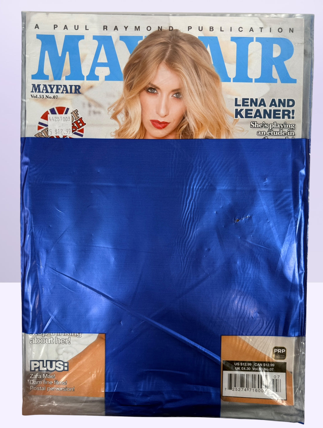 Original Mayfair Magazine Vol. 53 No. 07 featuring Lena Nicole. Sealed newsstand edition in original retail sleeve, collectible men’s magazine.