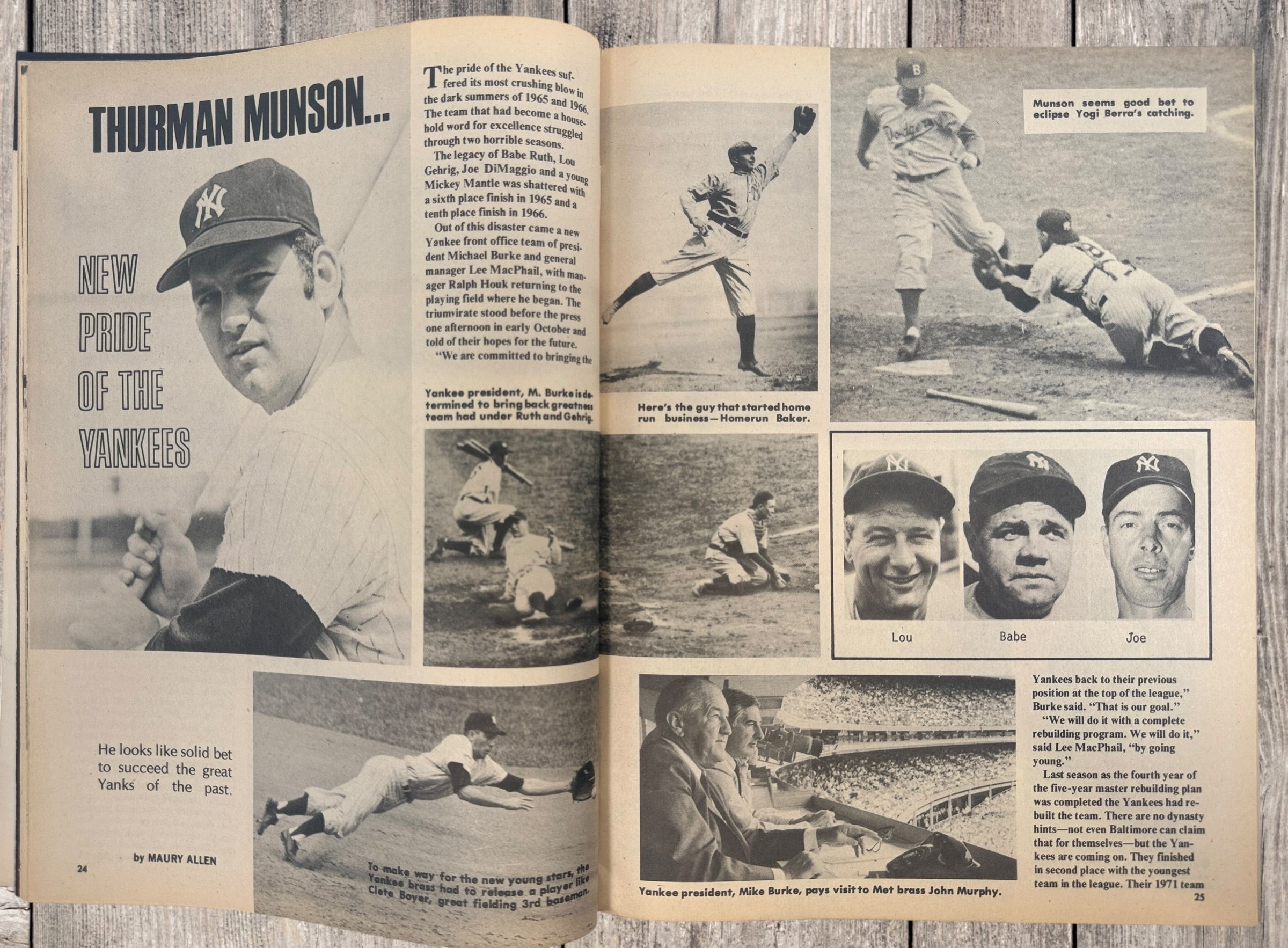 Vintage All Sports Magazine July 1971 featuring Thurman Munson, Lew Alcindor, Walt Frazier and Yankees baseball coverage. Collectible sports publication.