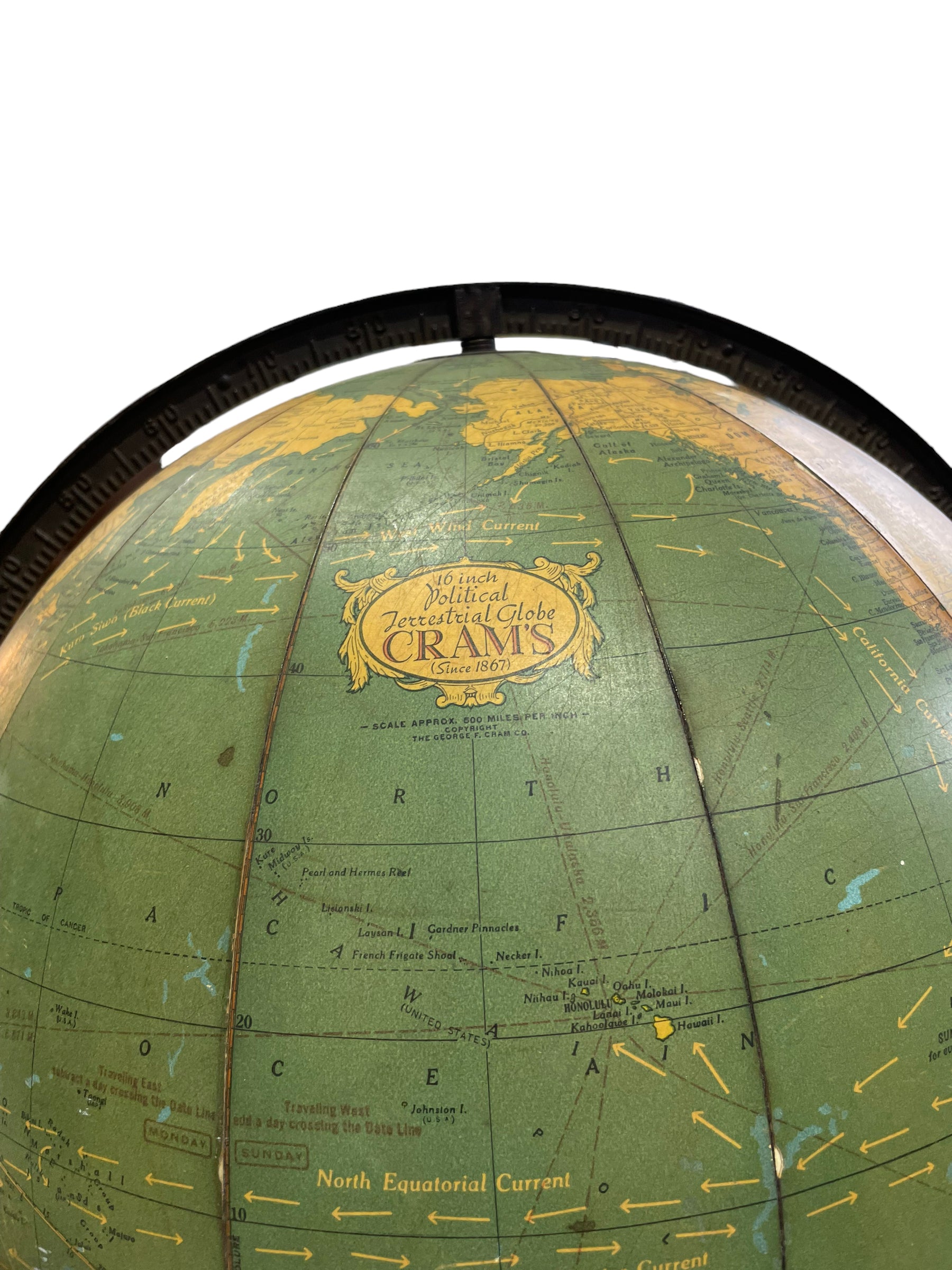  Globe Terrestre Politique Vintage de 16 pouces par Cram's