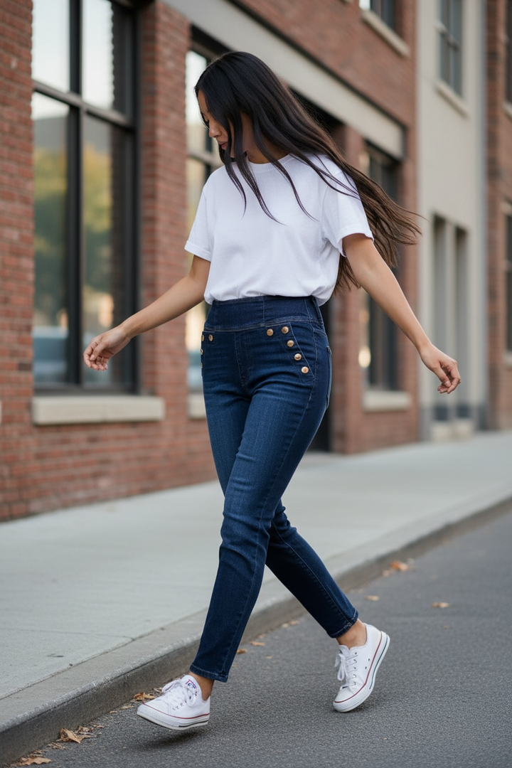 GUESS Curve X High Button skinny jeans in Ultimate Dark wash. High-rise stretch denim with gold-tone button accents. New with tags, size 29x30.