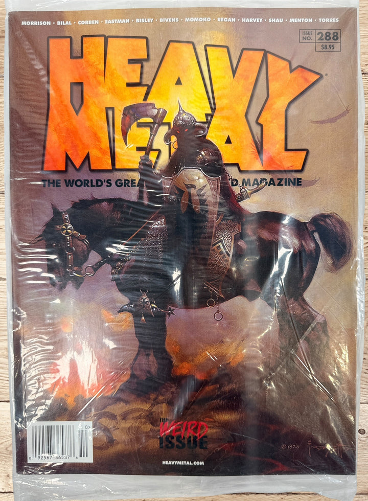 Heavy Metal Magazine #288 (2017) UNREAD factory polybagged edition featuring the iconic Frank Frazetta Cover A. Near Mint condition for collectors.