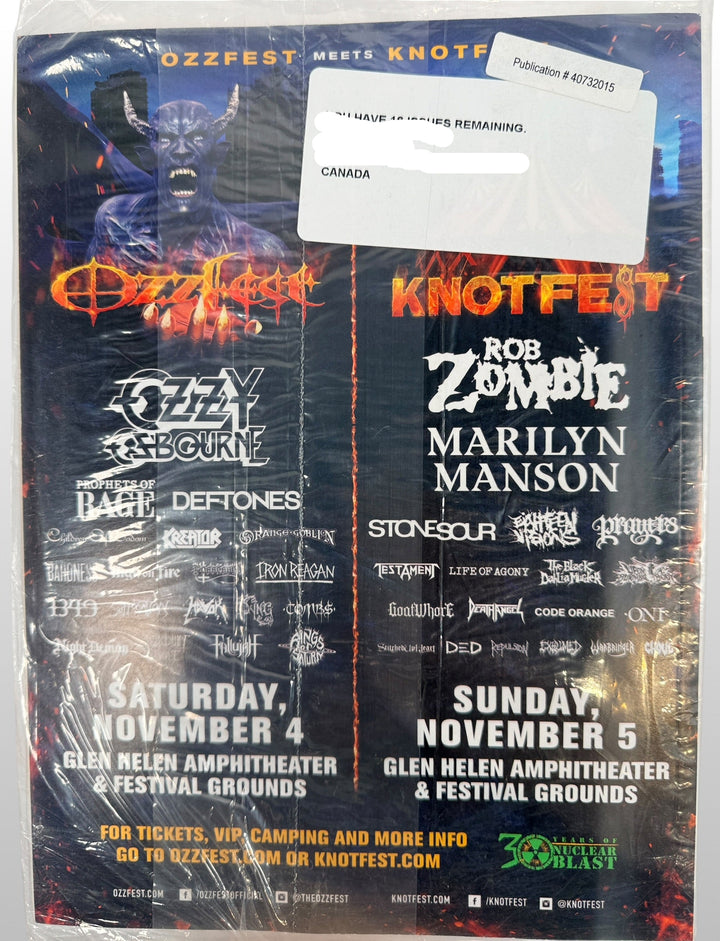 Heavy Metal Magazine #287 Music Special featuring Ozzy Osbourne, Marilyn Manson, Iron Maiden, Nine Inch Nails and Ozzfest Meets Knotfest coverage.