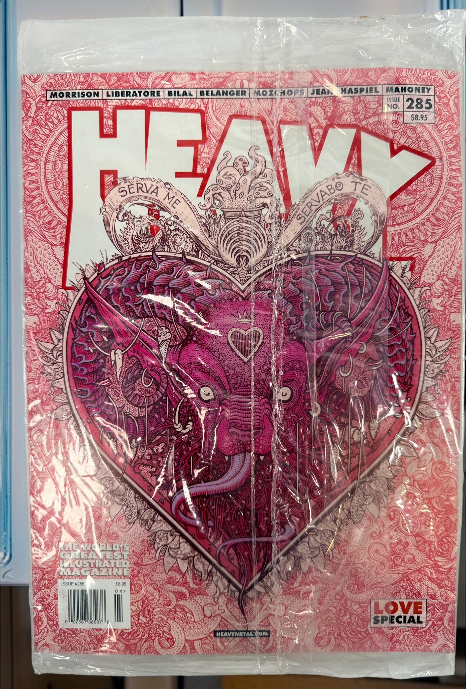 Heavy Metal Magazine Issue #285 Love Special from April 2017. Collectible illustrated fantasy and science fiction magazine in very good condition with sleeve.