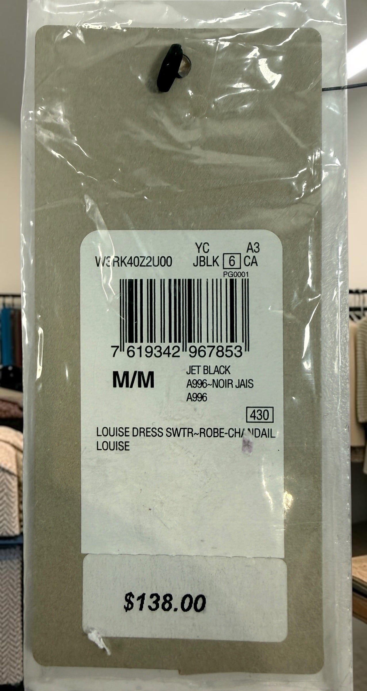 GUESS Robe pull côtelée à lacets Louise, noir de jais, M