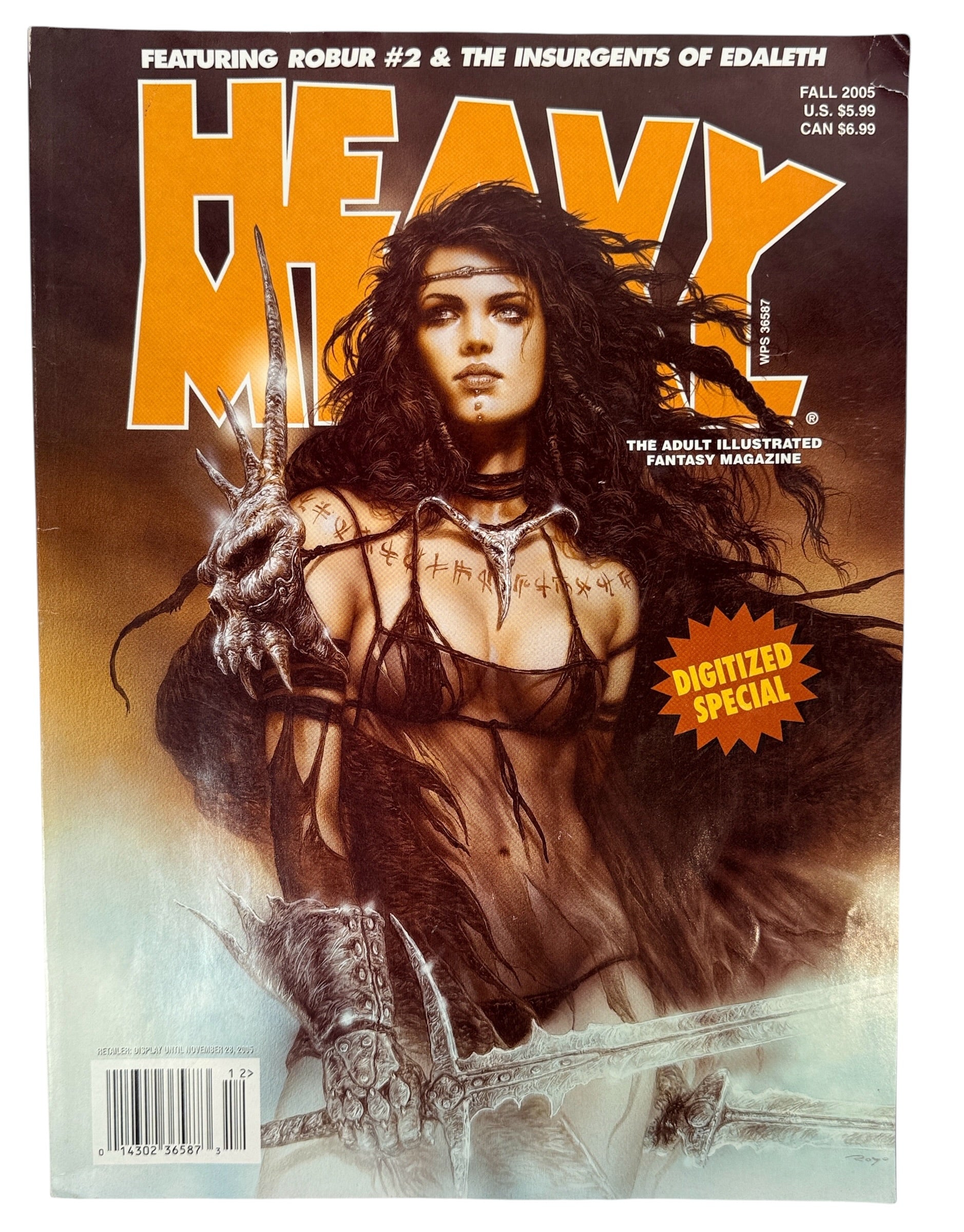 Heavy Metal Digitized Special Fall 2005 featuring Luis Royo cover art, Gil Formosa’s Robur #2 story, and classic sci-fi fantasy comic content.