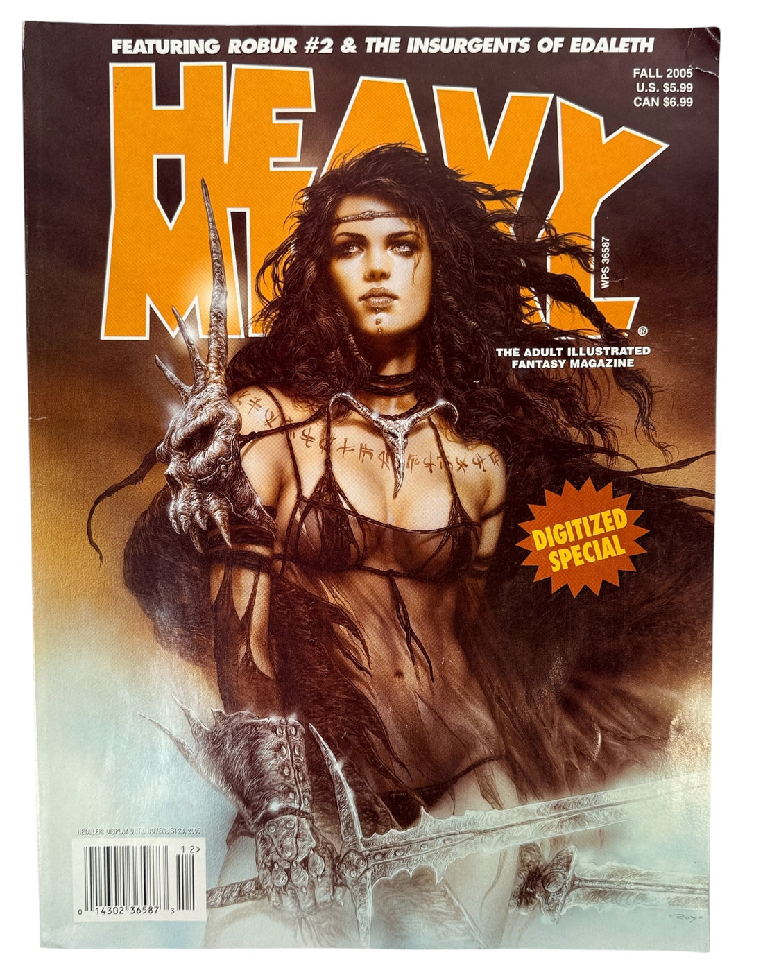 Heavy Metal Digitized Special Fall 2005 featuring Luis Royo cover art, Gil Formosa’s Robur #2 story, and classic sci-fi fantasy comic content.