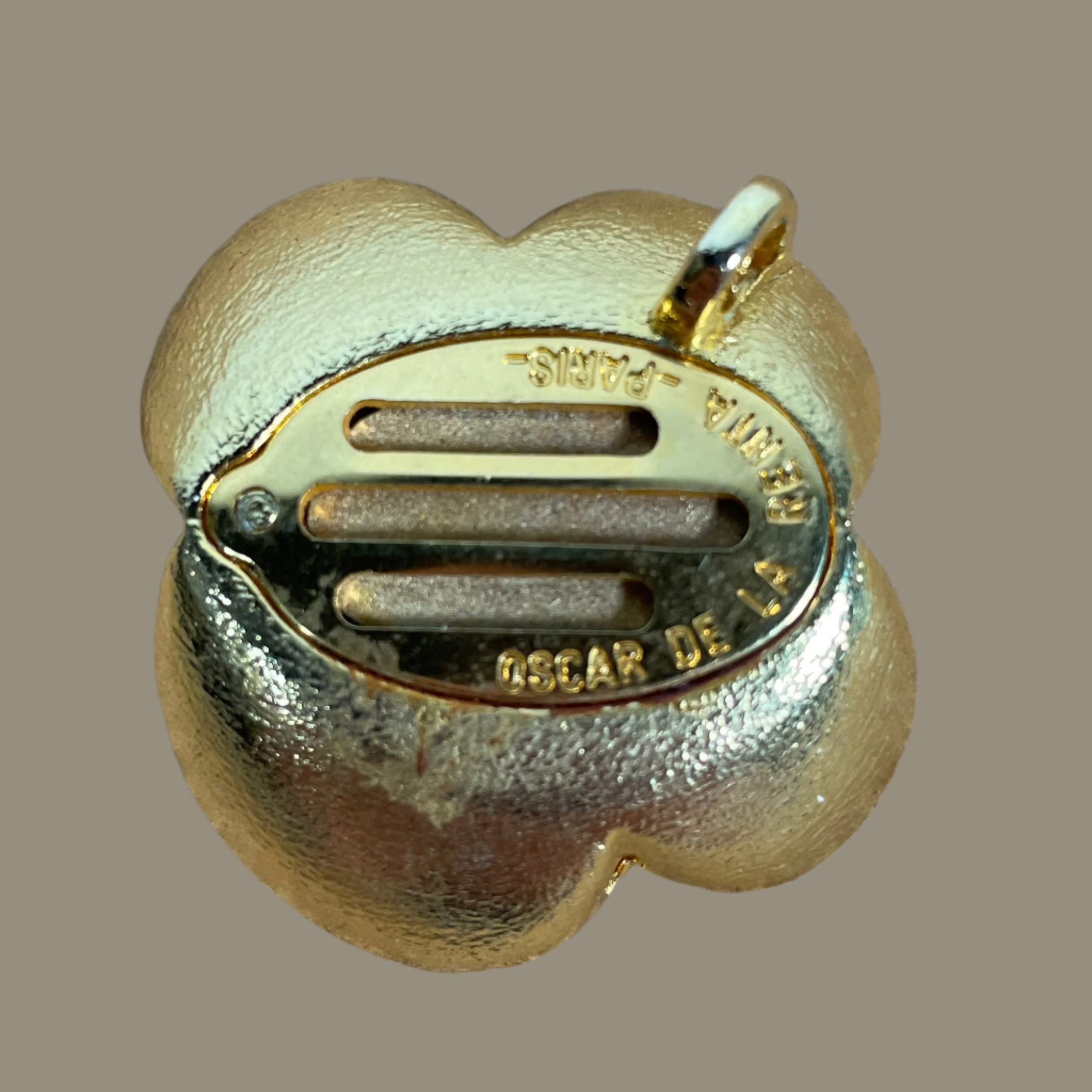 Vintage Oscar De La Renta Gold Tone Flower Pendant Diffuser - Perfume