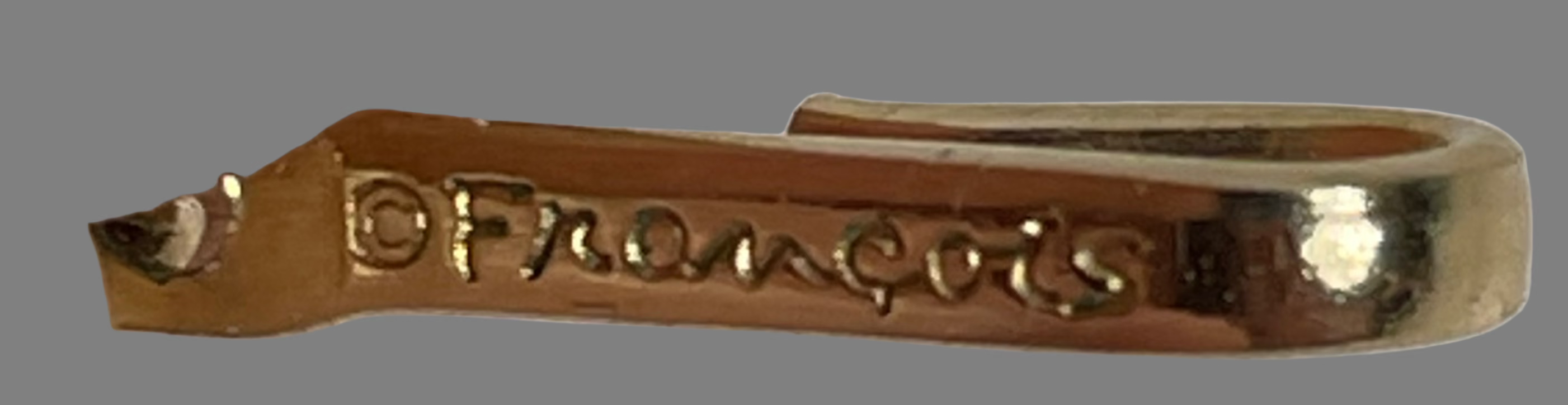 Vintage 1950s François Faux Pearl Necklace – Textured Gold Tone Fringe