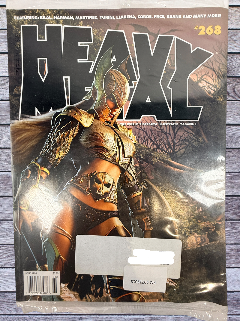 Heavy Metal Magazine #268 July 2014 featuring Richard Pace cover art. Original polybagged issue in very good condition for collectors and fans.