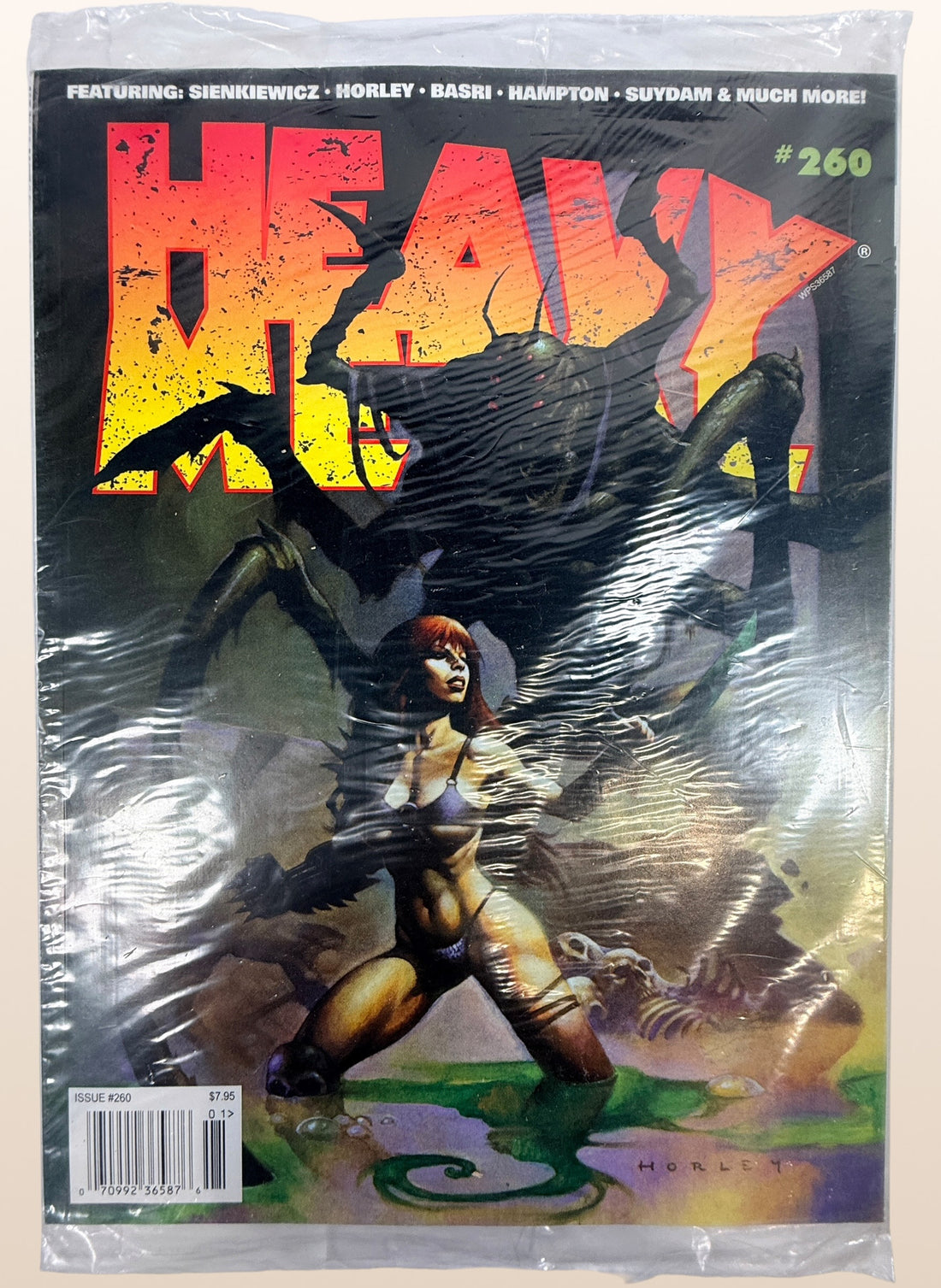 Heavy Metal Magazine #260 July 2012 featuring Horley cover art. Unread copy in original subscriber polybag with work by Sienkiewicz, Basri, Hampton and Suydam.