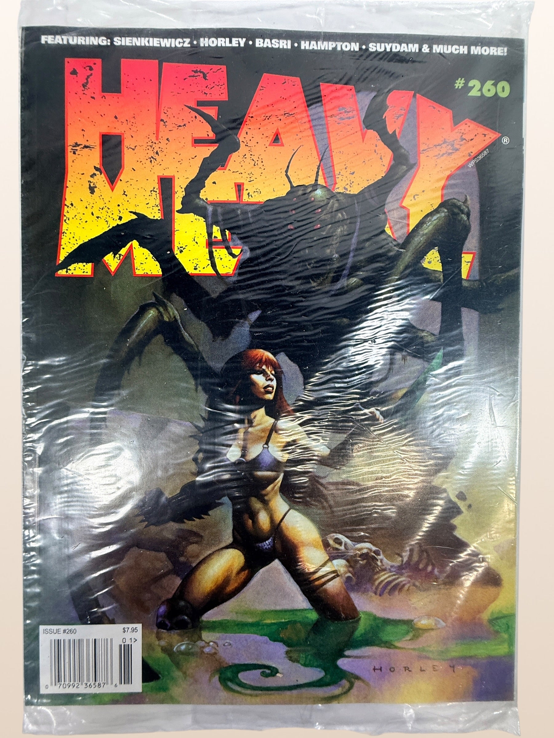 Heavy Metal Magazine #260 July 2012 featuring Horley cover art. Unread copy in original subscriber polybag with work by Sienkiewicz, Basri, Hampton and Suydam.