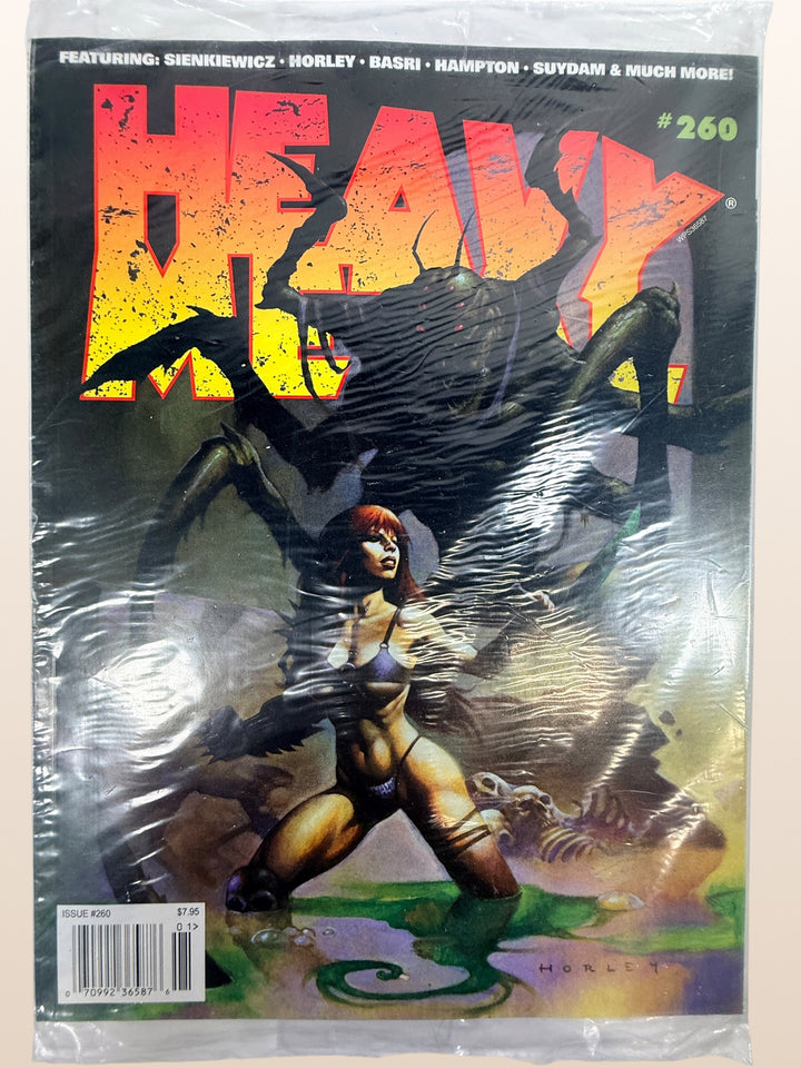 Heavy Metal Magazine #260 July 2012 featuring Horley cover art. Unread copy in original subscriber polybag with work by Sienkiewicz, Basri, Hampton and Suydam.
