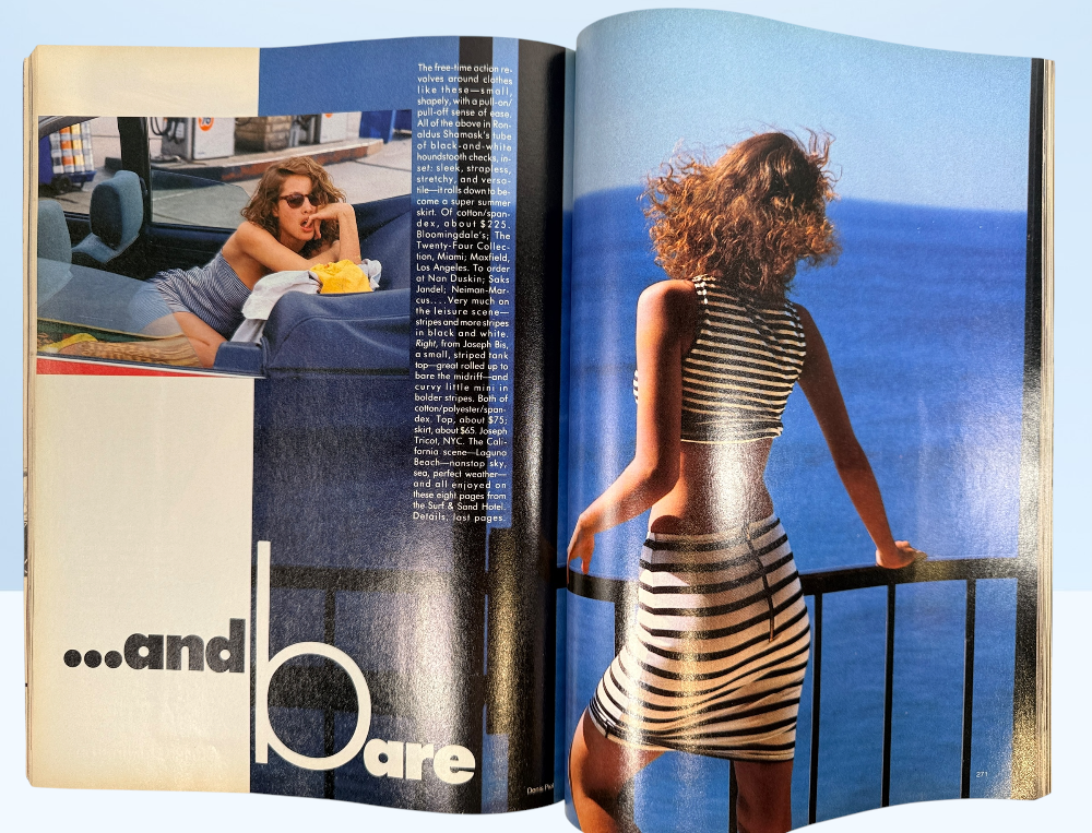 Vintage Vogue May 1987 featuring Tatjana Patitz and Christy Turlington. Original 1980s fashion magazine packed with editorials, photography, and luxury ads.
