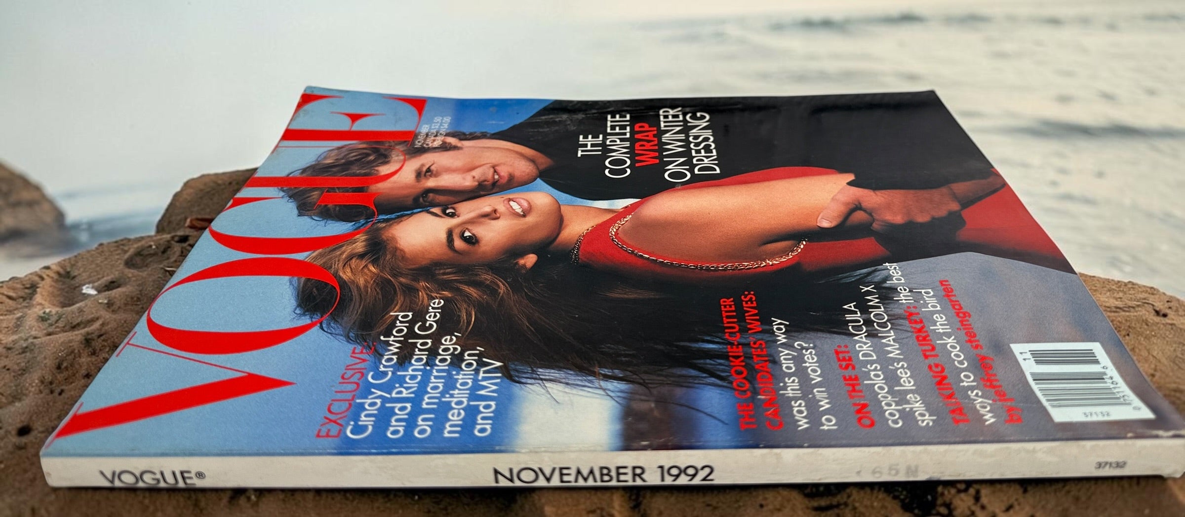 Magazine Vogue, Novembre 1992, Cindy Crawford et Richard Gere en Couverture, Mode Vintage Années 90