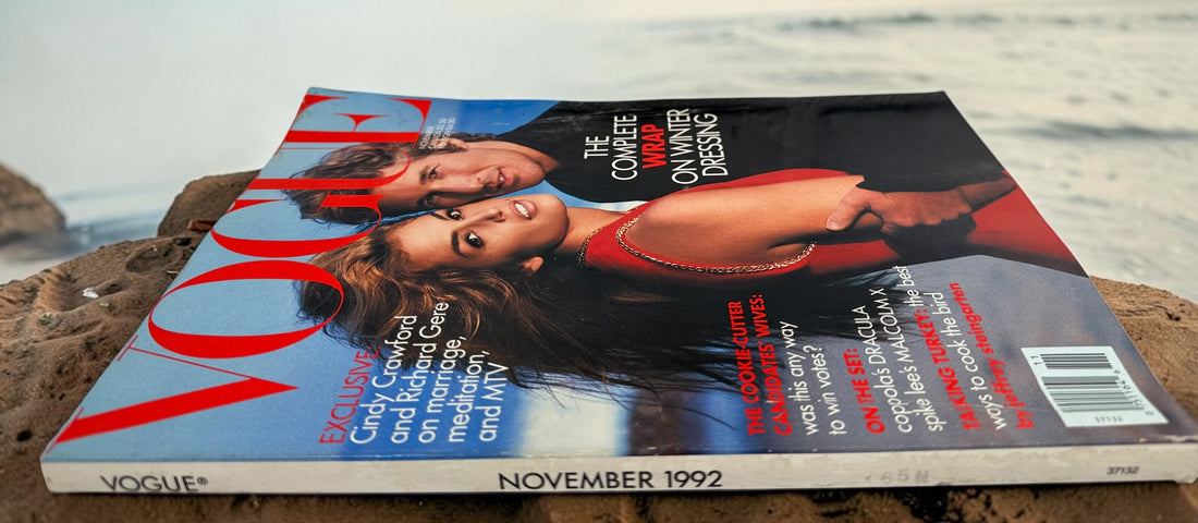 Magazine Vogue, Novembre 1992, Cindy Crawford et Richard Gere en Couverture, Mode Vintage Années 90