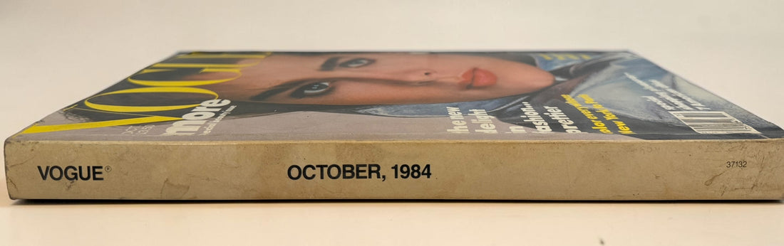 Vintage Vogue Magazine October 1984 featuring Brooke Shields on the cover. Special Beauty Issue with couture fashion, luxury advertising, and iconic 1980s style.