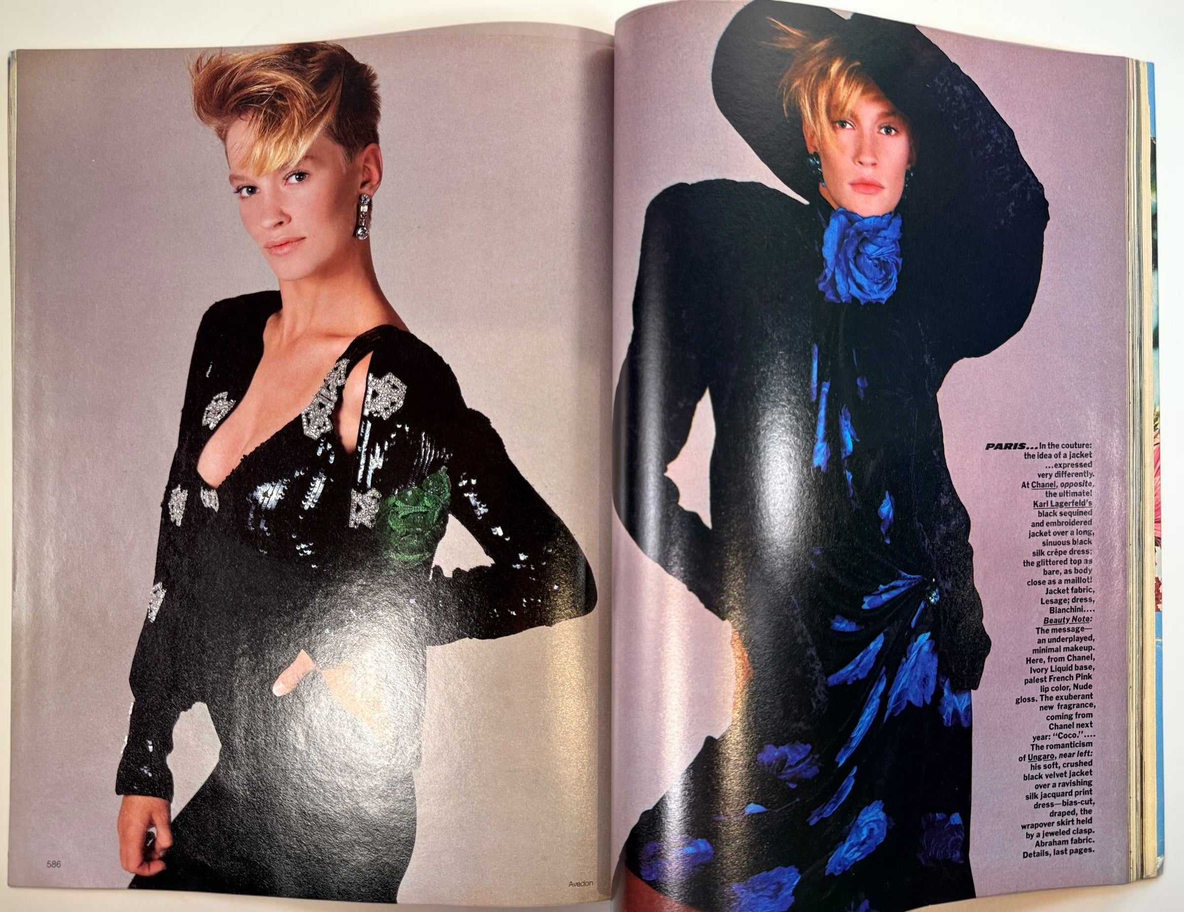 Vintage Vogue Magazine October 1984 featuring Brooke Shields on the cover. Special Beauty Issue with couture fashion, luxury advertising, and iconic 1980s style.