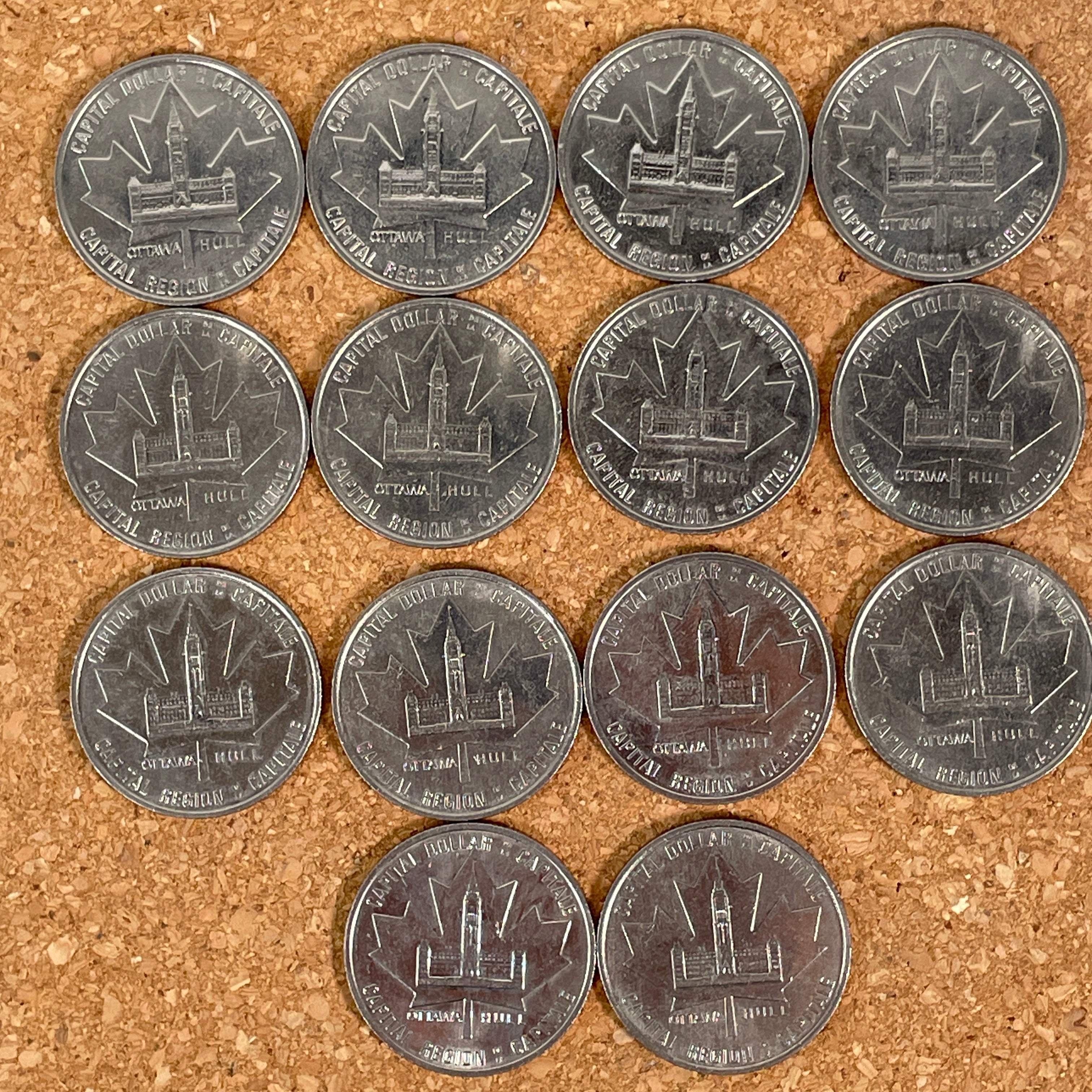 Dollar commercial Ottawa-Hull 1984 – Souvenir de la région de la capitale no 4 – Lot de 14 pièces