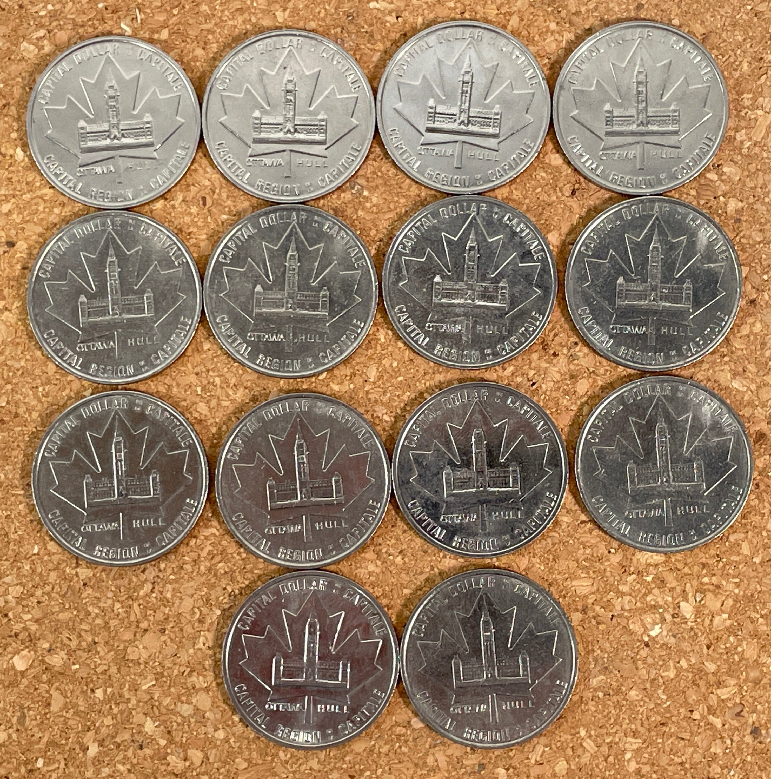 Dollar commercial Ottawa-Hull 1984 – Souvenir de la région de la capitale no 4 – Lot de 14 pièces