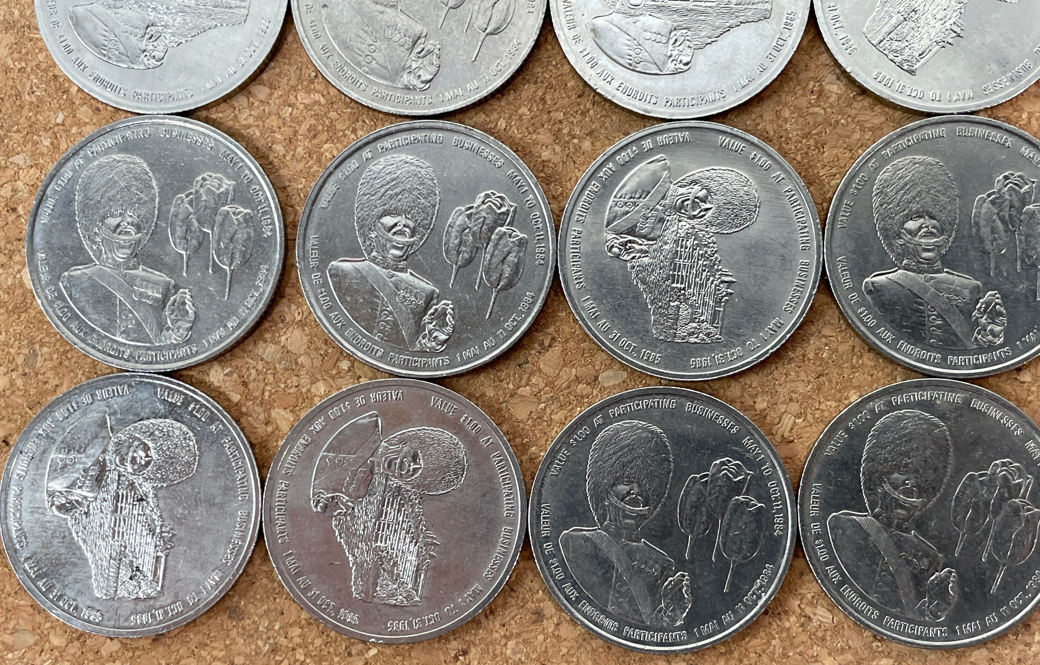 Dollar commercial Ottawa-Hull 1984 – Souvenir de la région de la capitale no 4 – Lot de 14 pièces