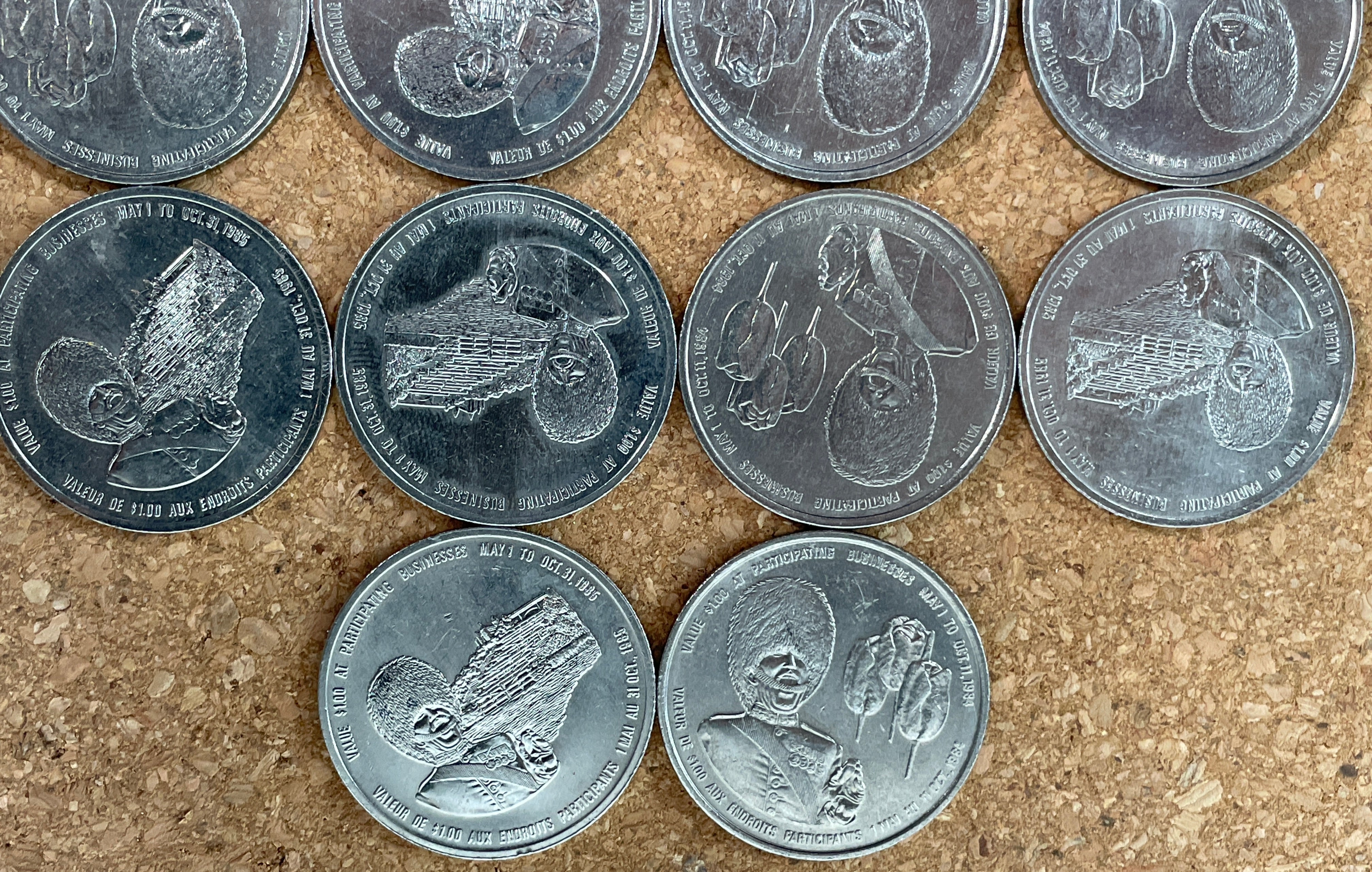 Dollar commercial Ottawa-Hull 1984 – Souvenir de la région de la capitale no 4 – Lot de 14 pièces