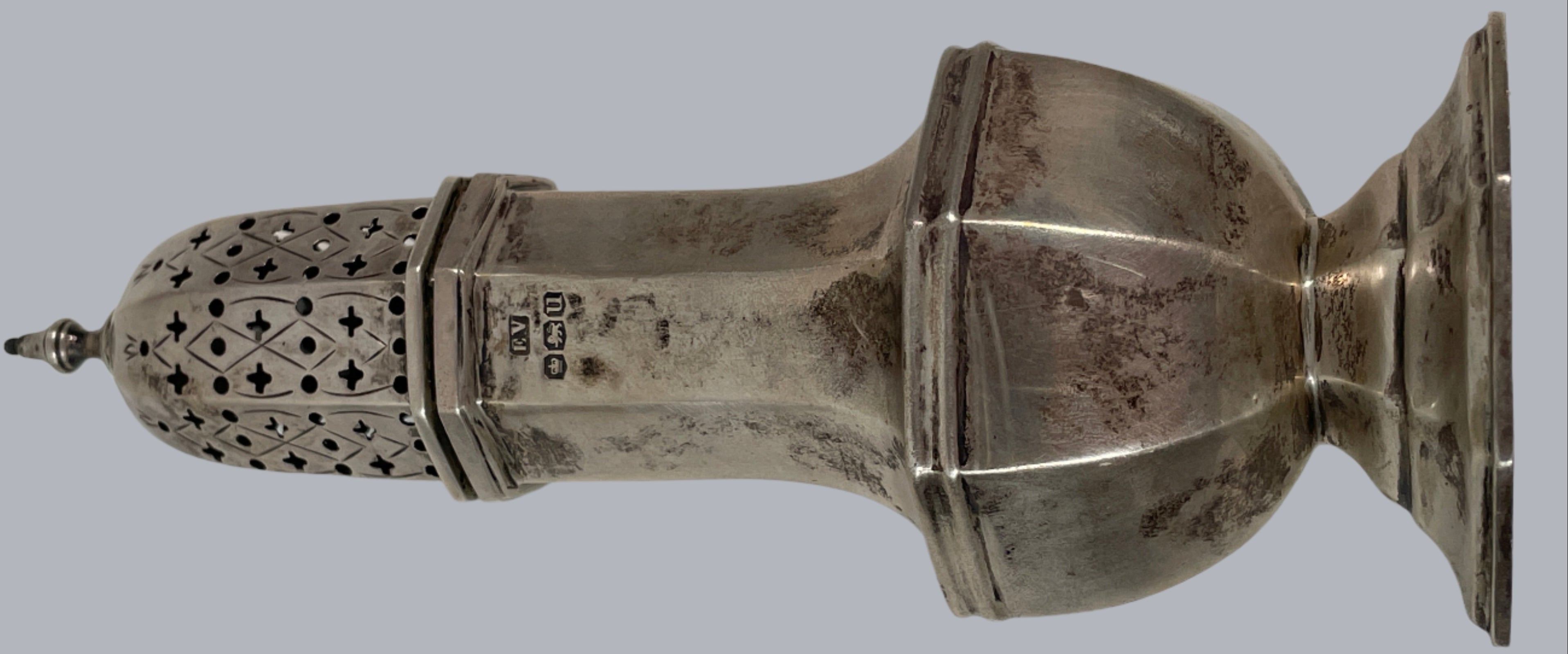 1937 English Sterling Silver Sugar Caster (Muffineer) – Edward Viner, Sheffield
