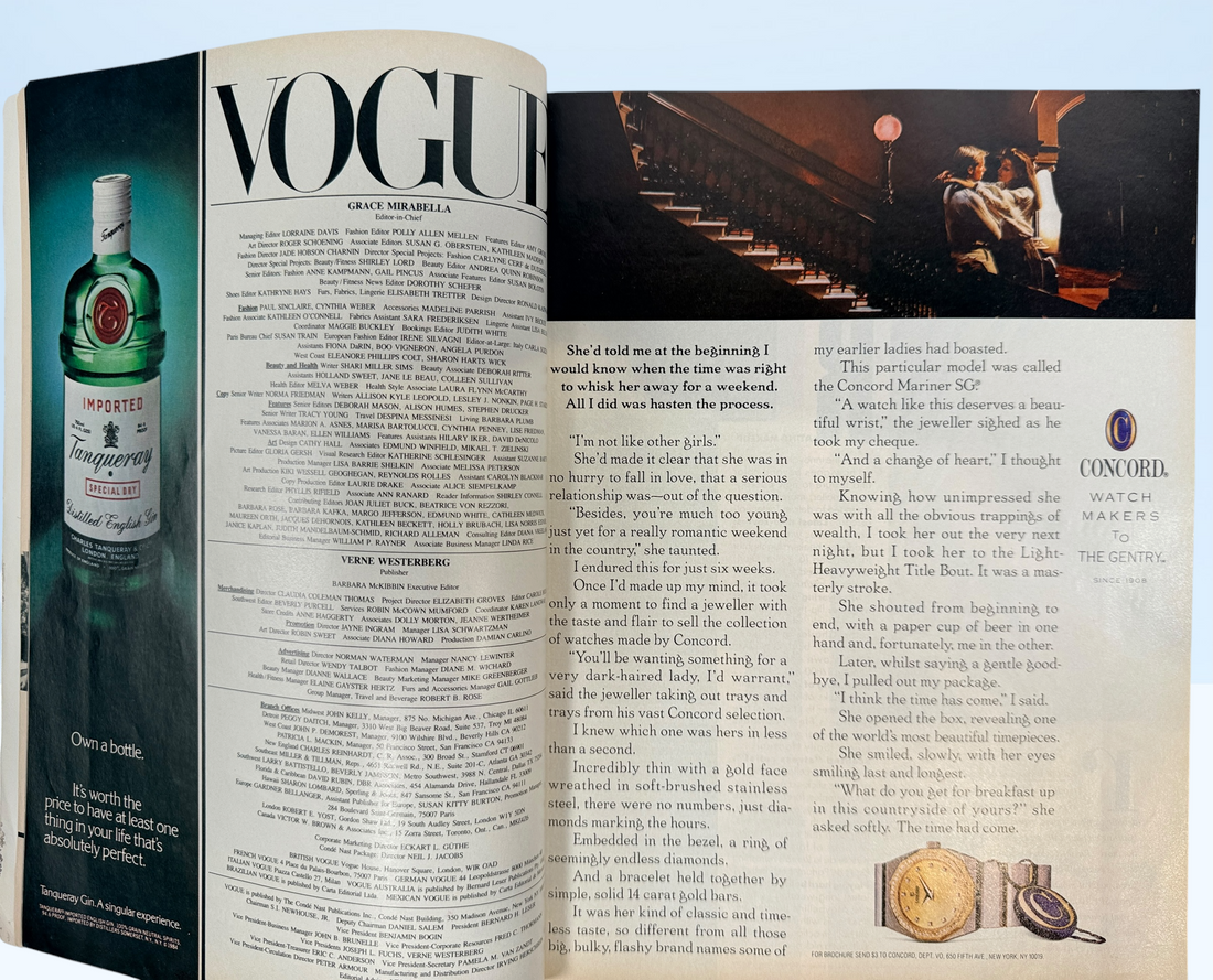 Original Vogue Magazine June 1987 featuring Paris and Milan runway collections, luxury fashion advertising, beauty features and iconic late-1980s style.