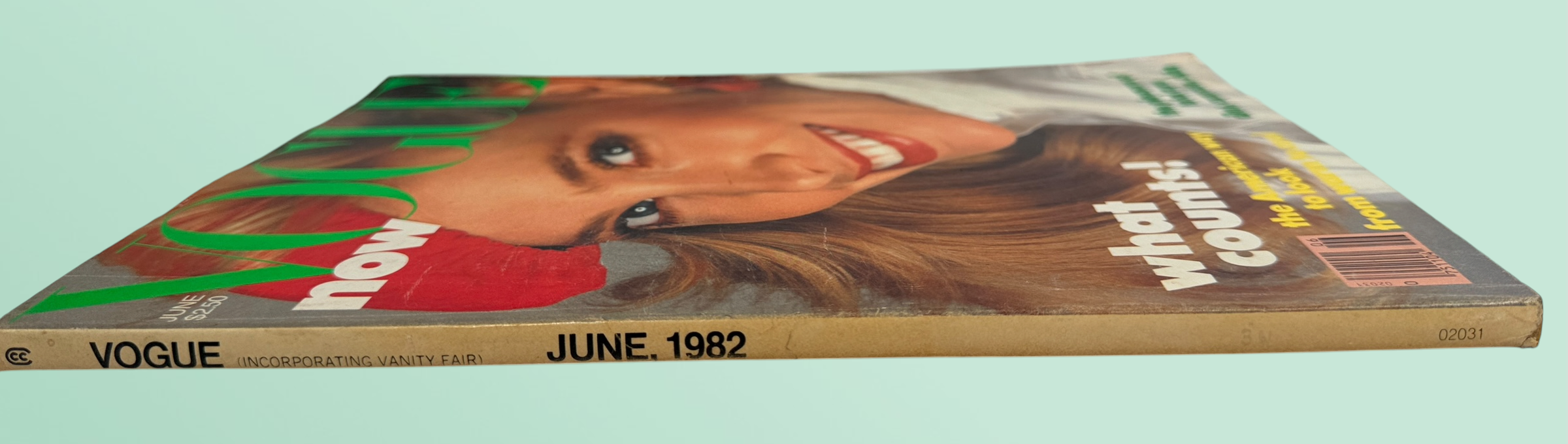 Original June 1982 Vogue magazine featuring Norma Kamali, Galanos, Brooke Astor, Lena Horne, Margaret Atwood, and iconic early-1980s fashion and advertising.