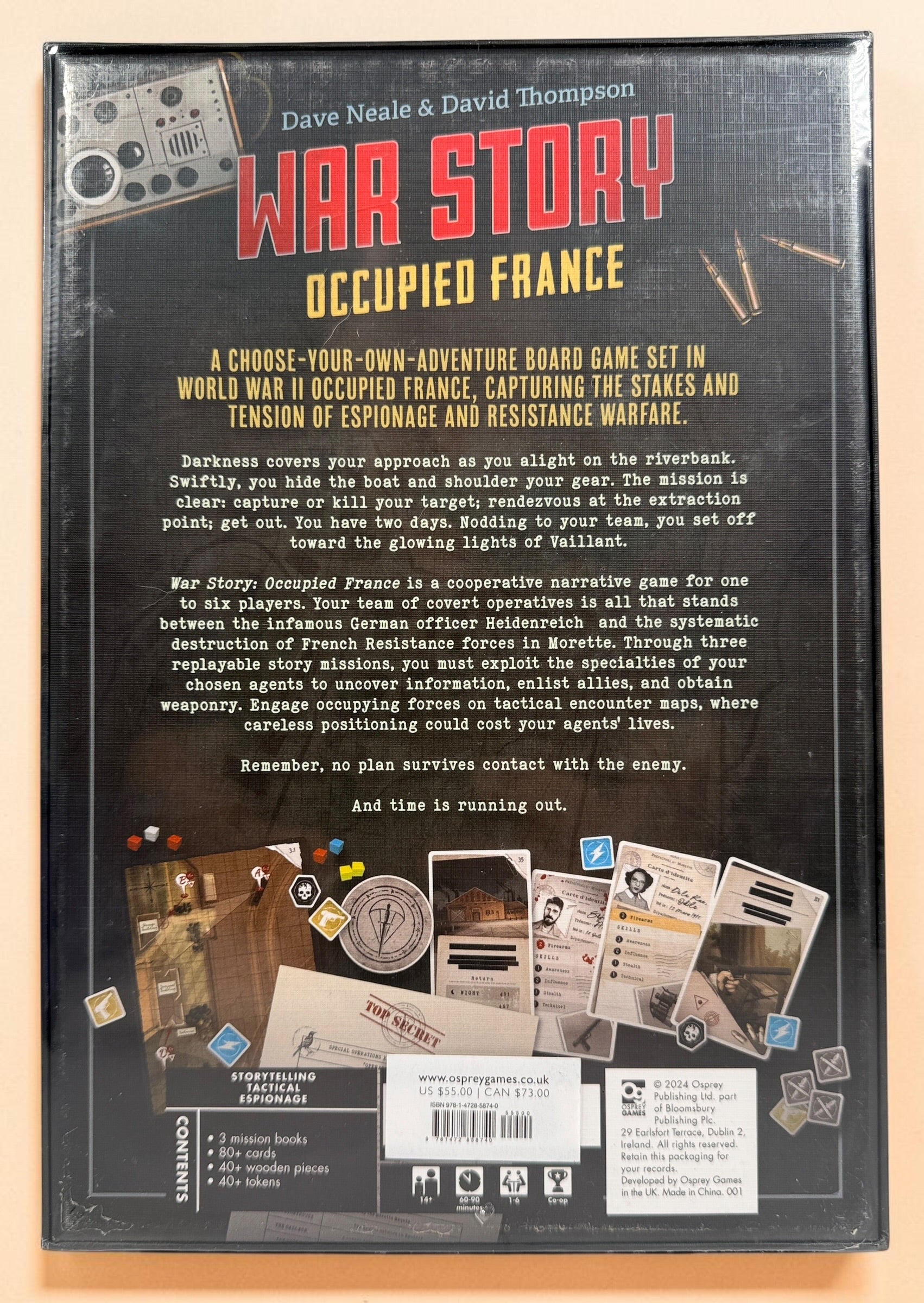 Factory sealed War Story Occupied France by Osprey Games. Cooperative WWII narrative board game for 1–6 players with branching missions and tactical gameplay.