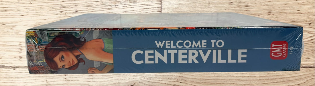 Factory sealed Welcome to Centerville board game by GMT Games. 2017 strategy city-building game for 2–4 players designed by Chad Jensen. New old stock collectible.